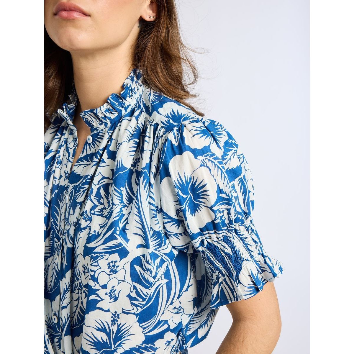 Mille Marni Top in Blue Hibiscus