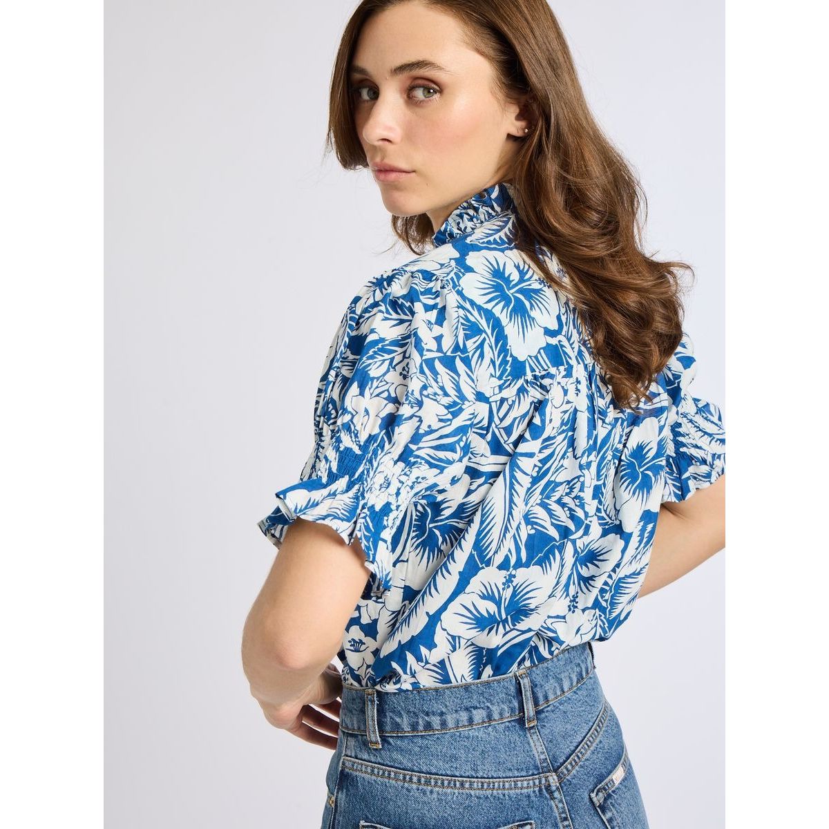 Mille Marni Top in Blue Hibiscus