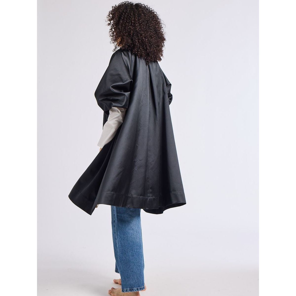 Mille Josephine Coat Black Satin