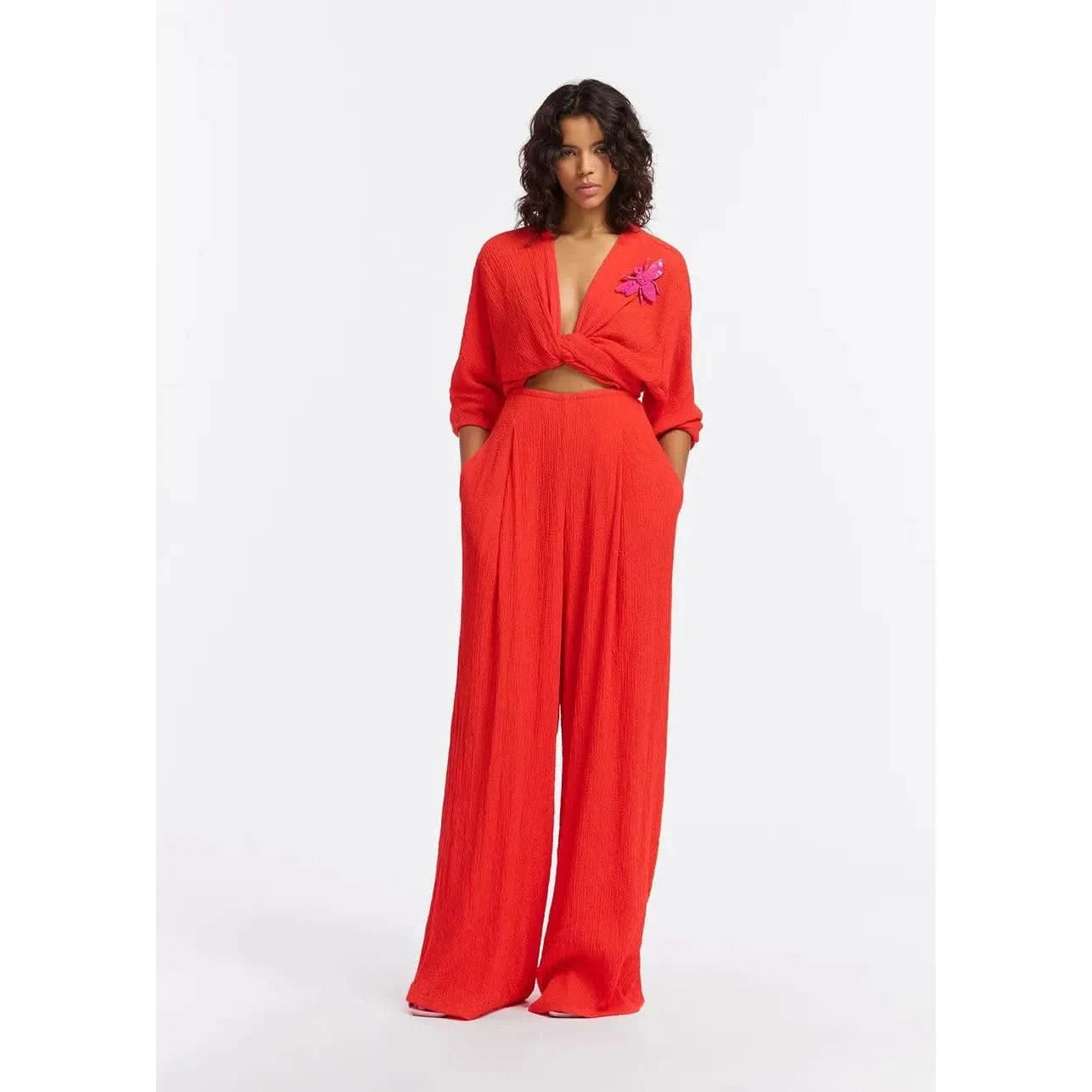 Essentiel Antwerp Forty Jumpsuit in Red - Primm's