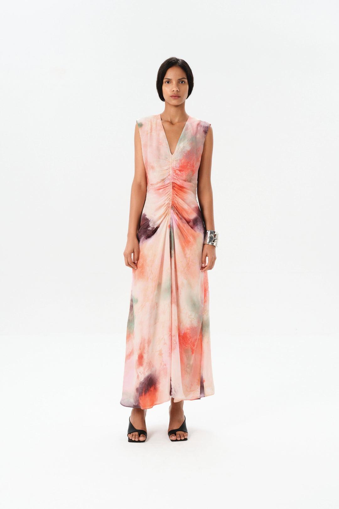 Maria Cher Jufre Tora Long Dress in Wild Rose - Primm's