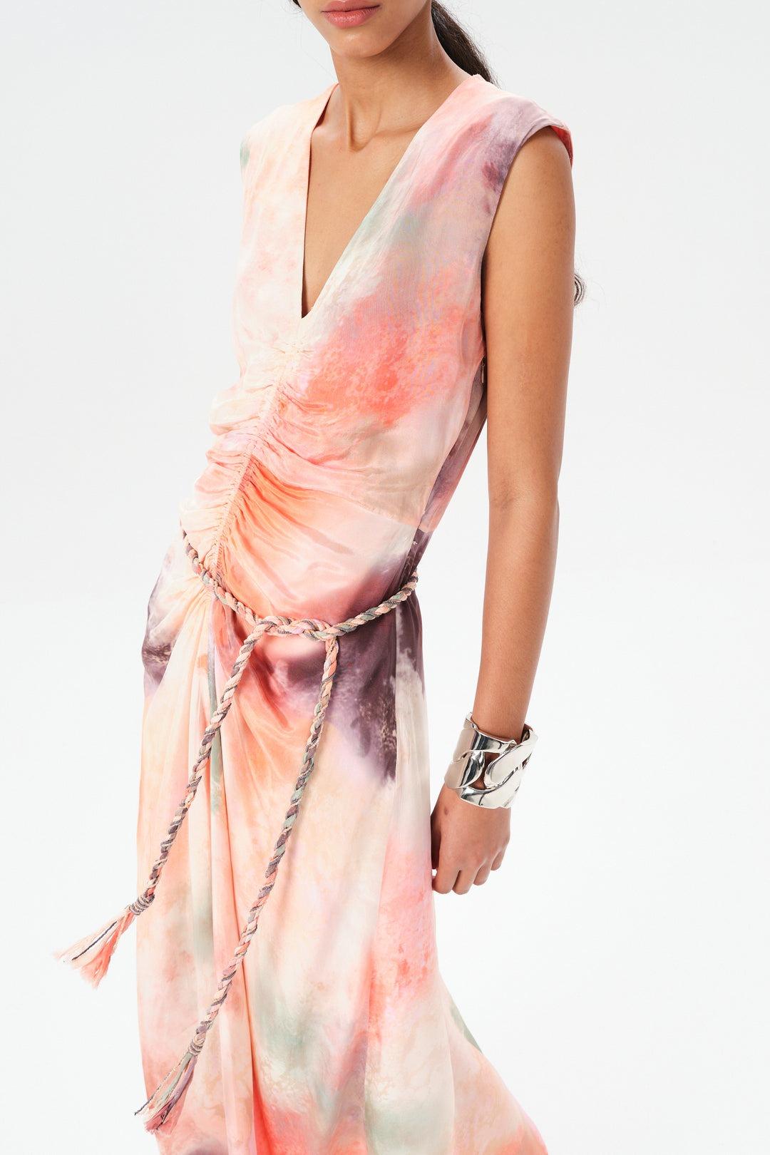 Maria Cher Jufre Tora Long Dress in Wild Rose - Primm's