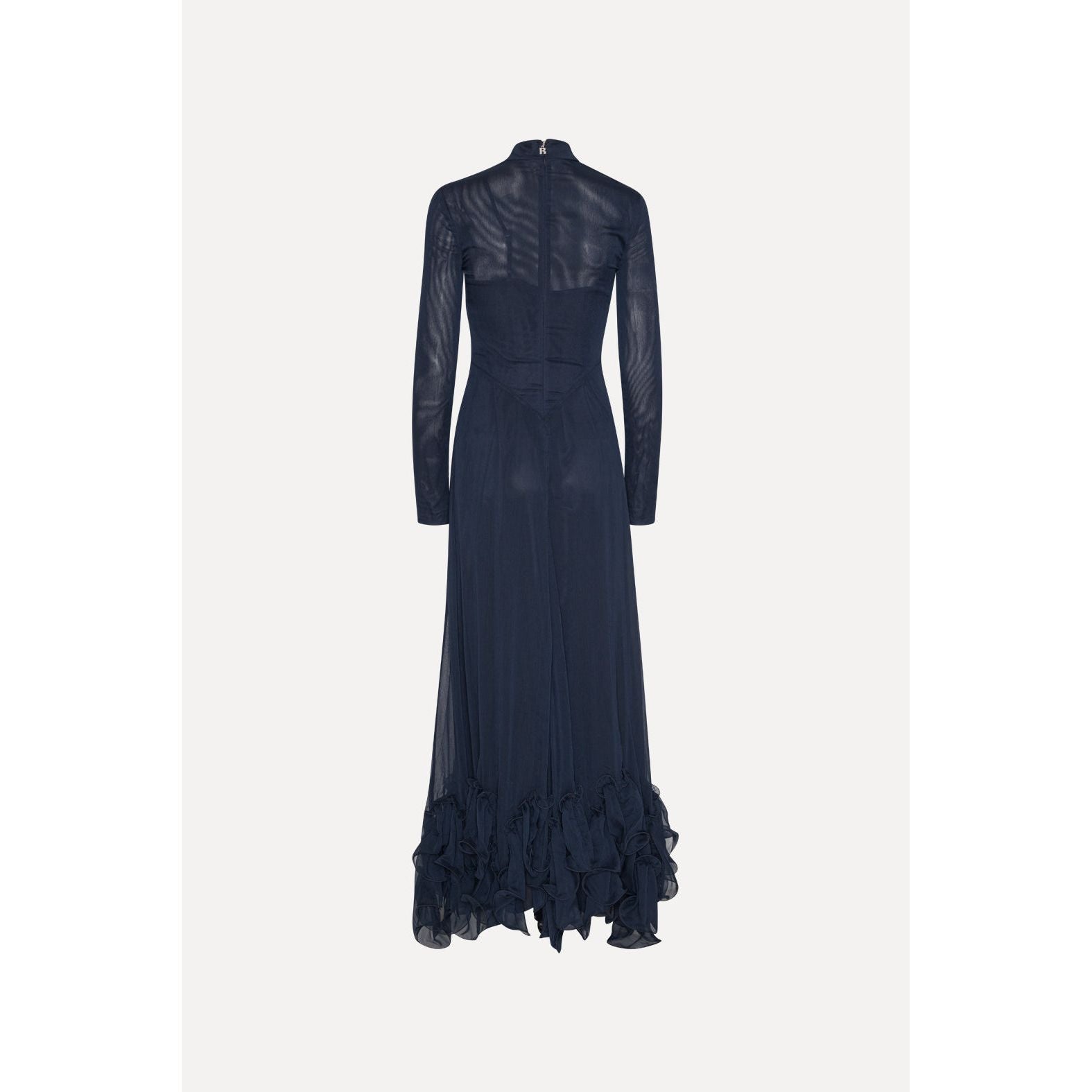 Rotate Chiffon Maxi Ruffle Dress Sky Captain Dark Blue