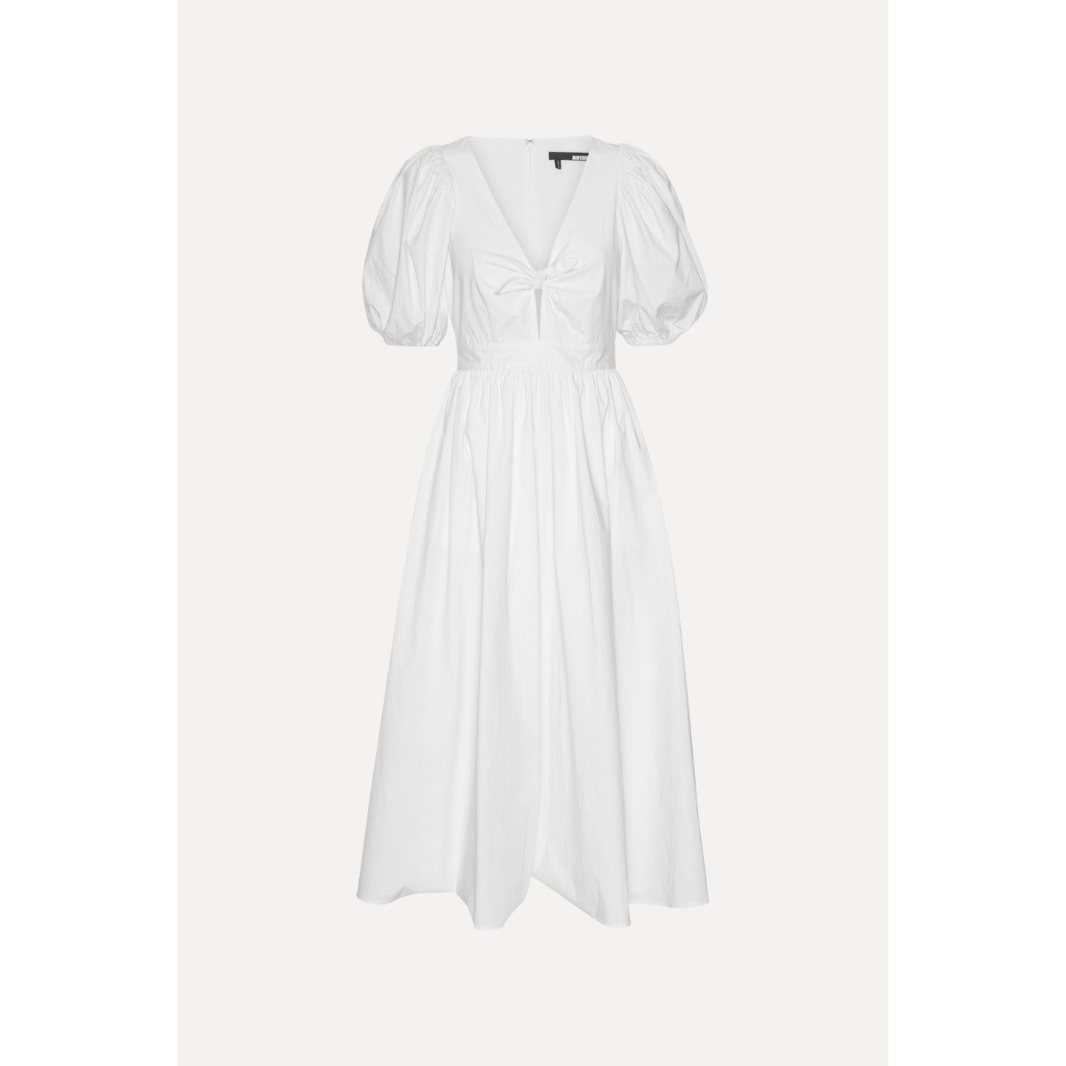 Rotate Puff Sleeve Midi Dress White