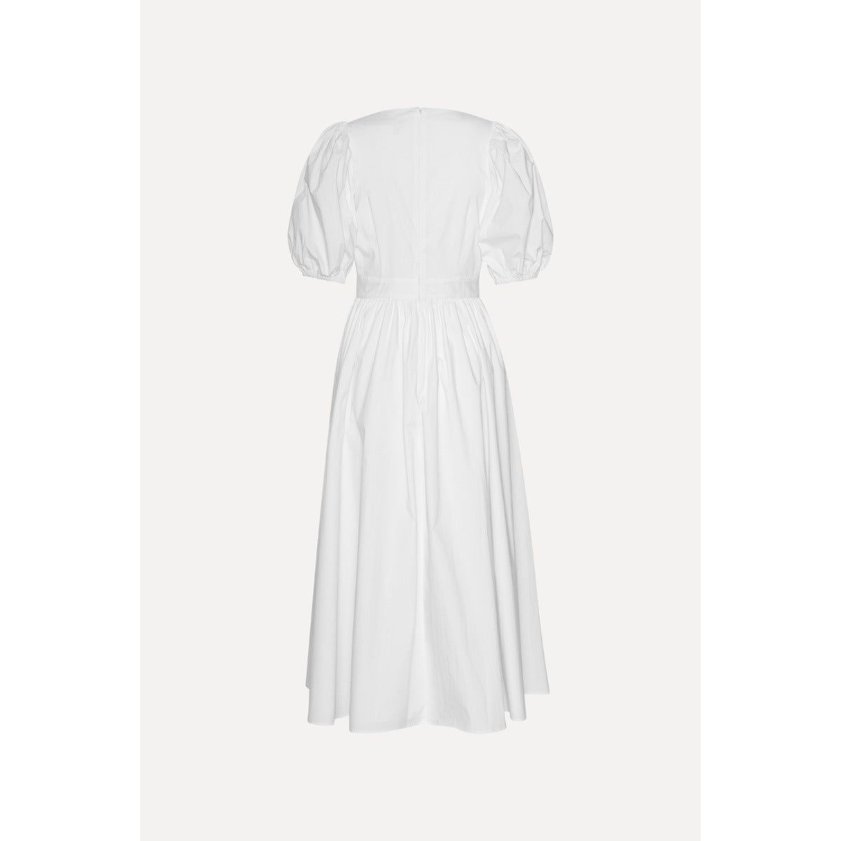 Rotate Puff Sleeve Midi Dress White