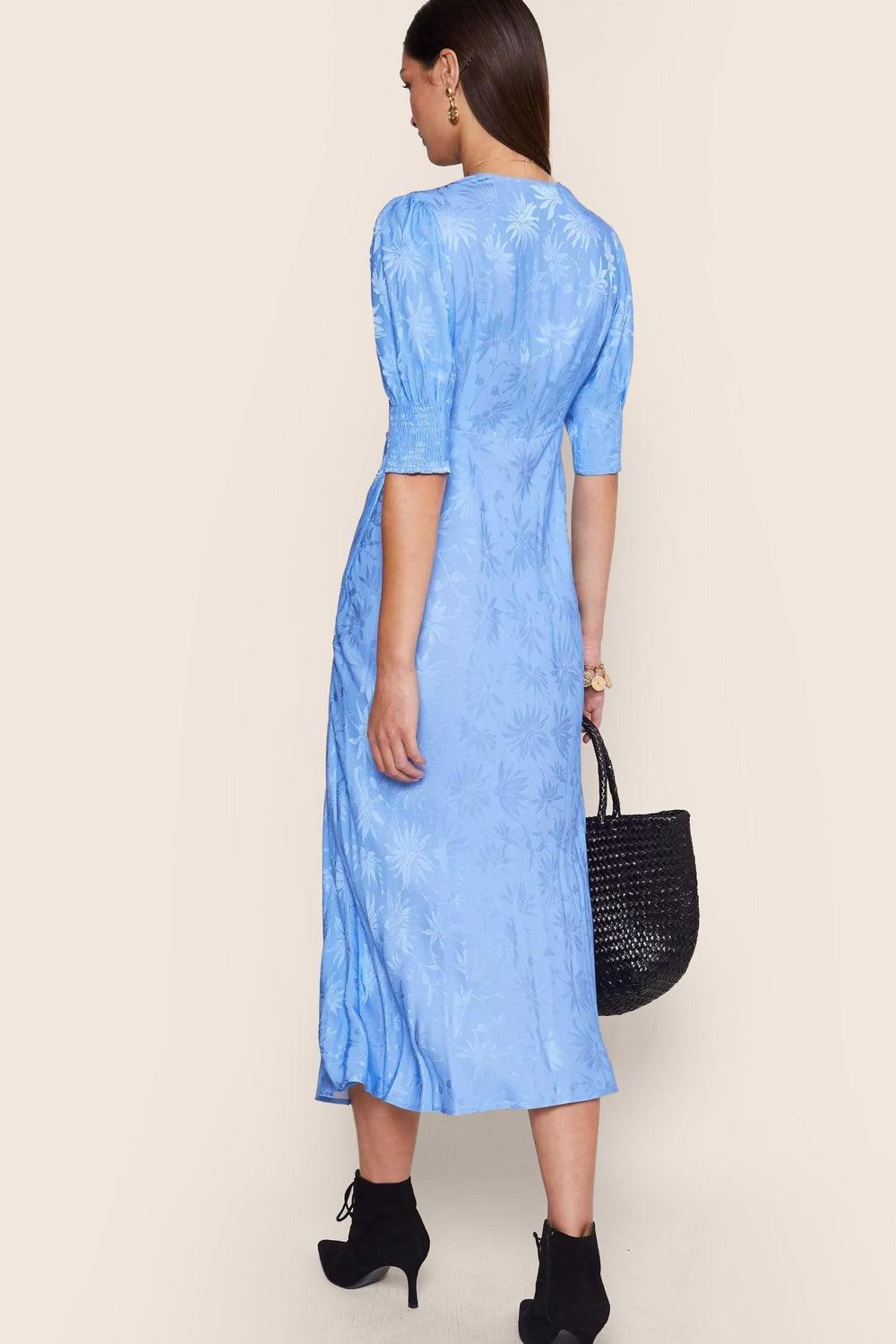 Rixo Zadie Dress Daisy Jacquard Blue - Primm's