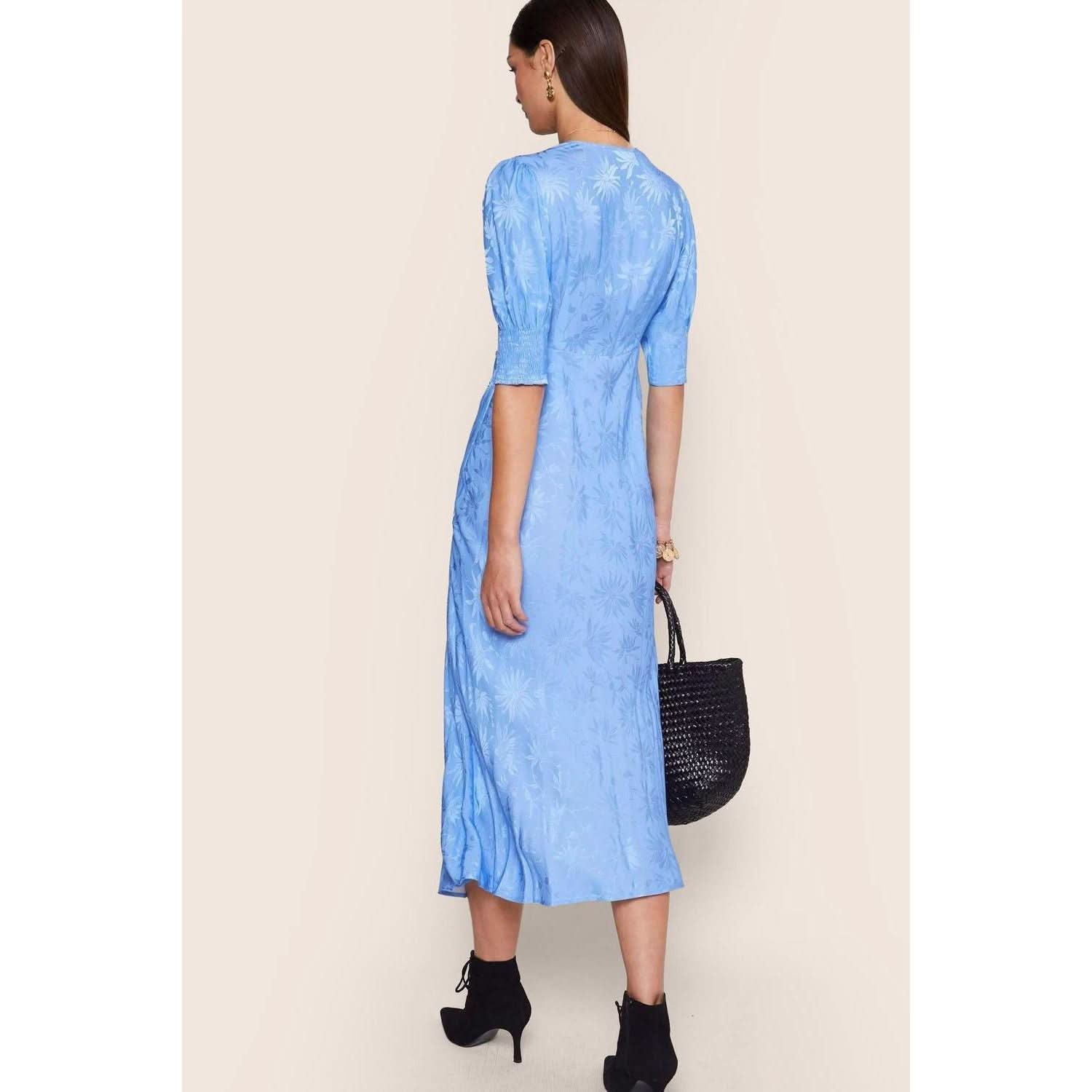 Rixo Zadie Dress Daisy Jacquard Blue - Primm's