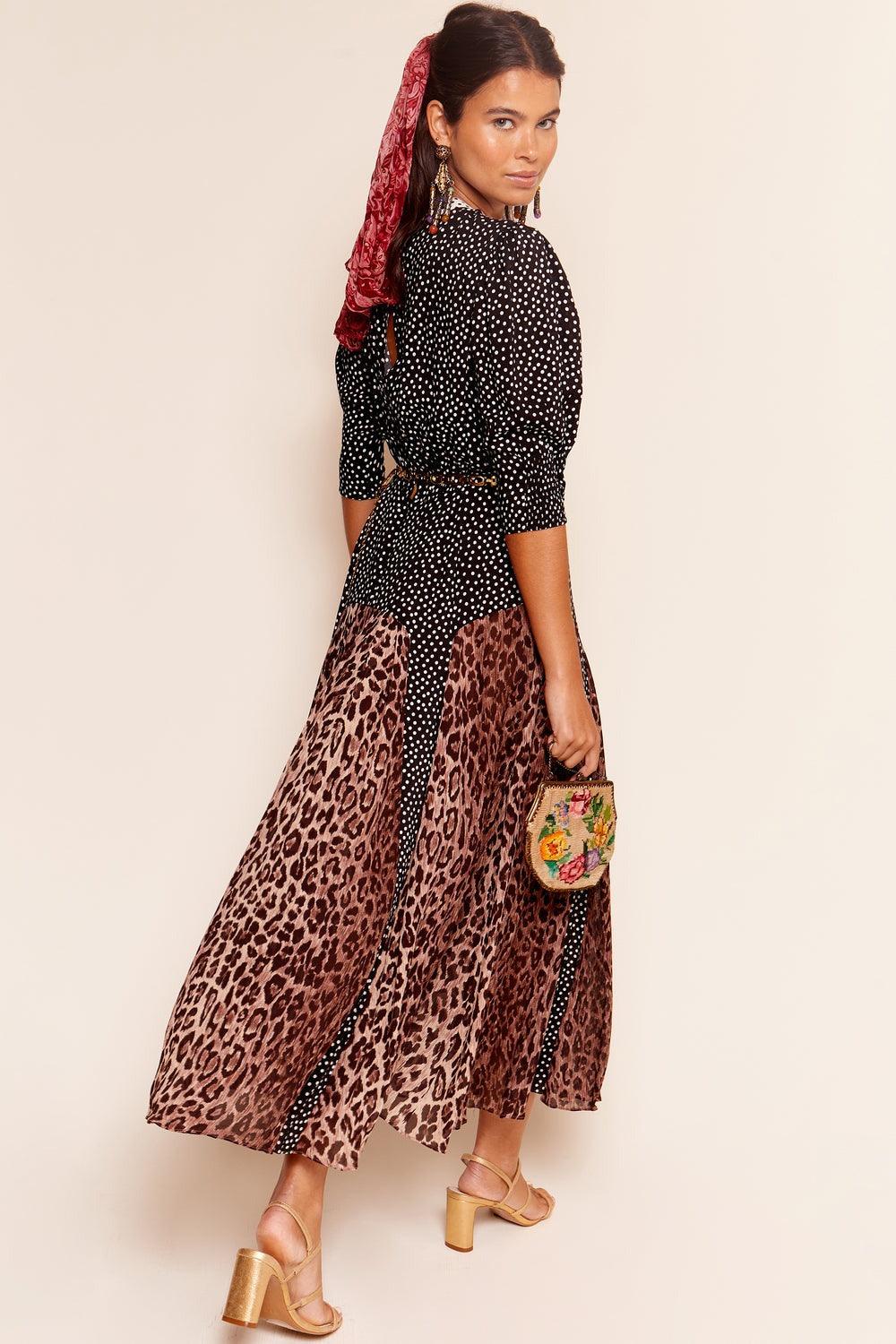 Rixo Meg Leopard Midi Dress - Primm's