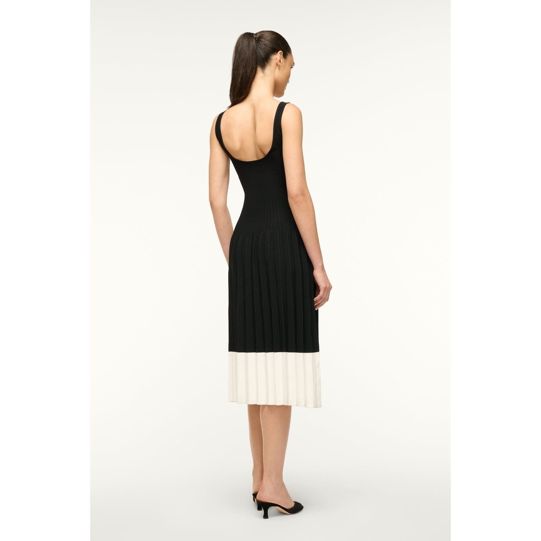 Staud Wells Ellison Dress Black Ivory