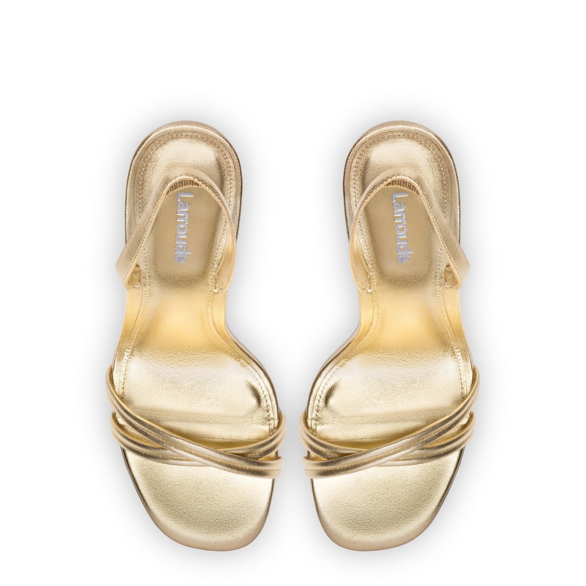 Annie Sandal In Gold Metallic Leather - Primm's