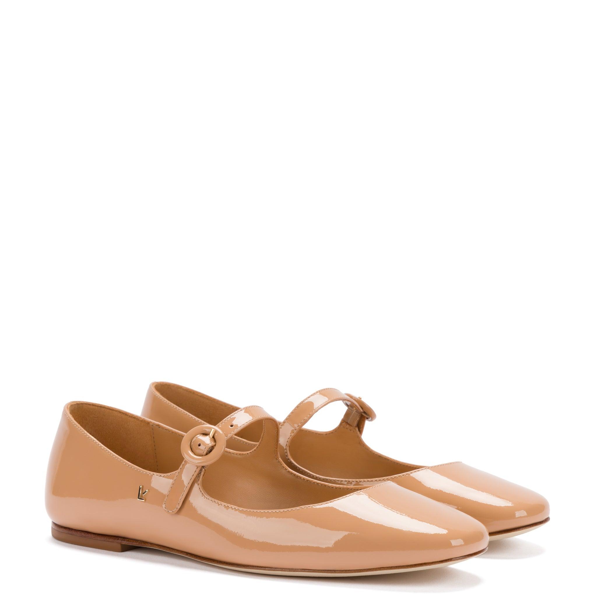 Blair Ballet Flat In Tan Patent Leather - Primm's