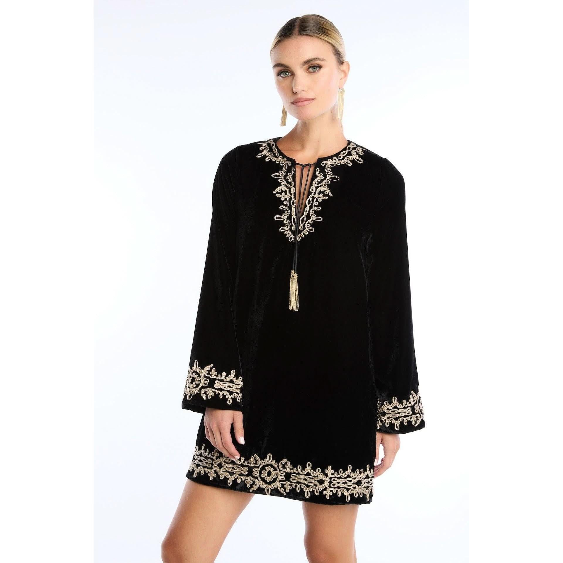 Romy Black Gold Dress | NY Velvet Romy Dress | Primm's