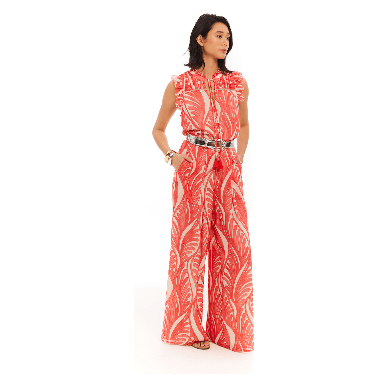 Allison Coral Print Pant | Allison NY Coral Pants | Primm's