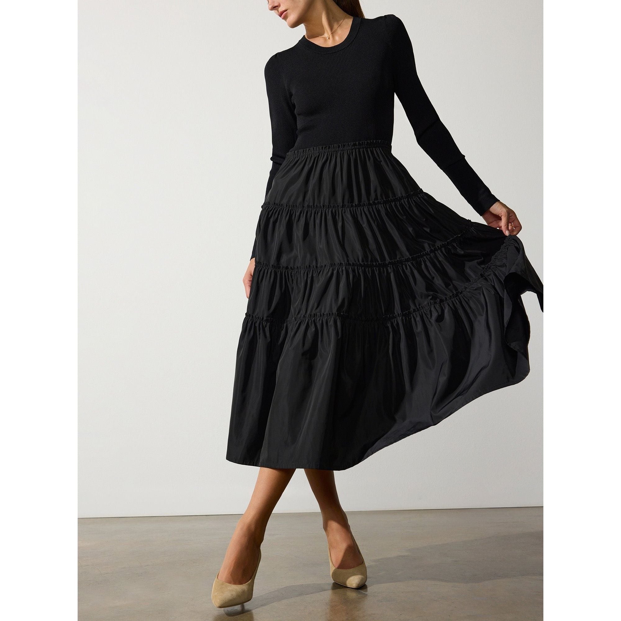 Brochu Walker Ava Tiered Dress Black Onyx