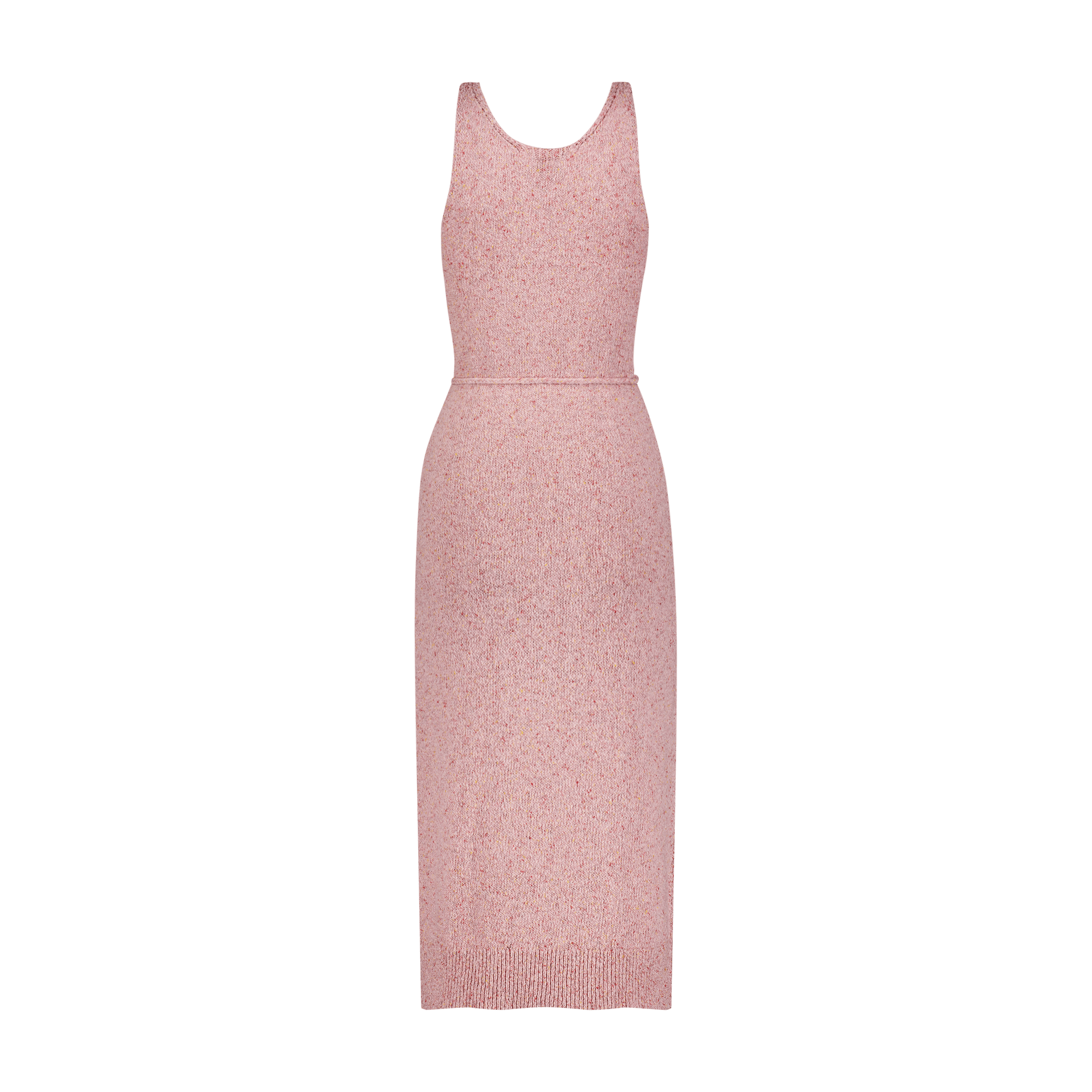 Matthew Bruch Pink Melange Scoop Neck Tank Midi Dress - Primm's