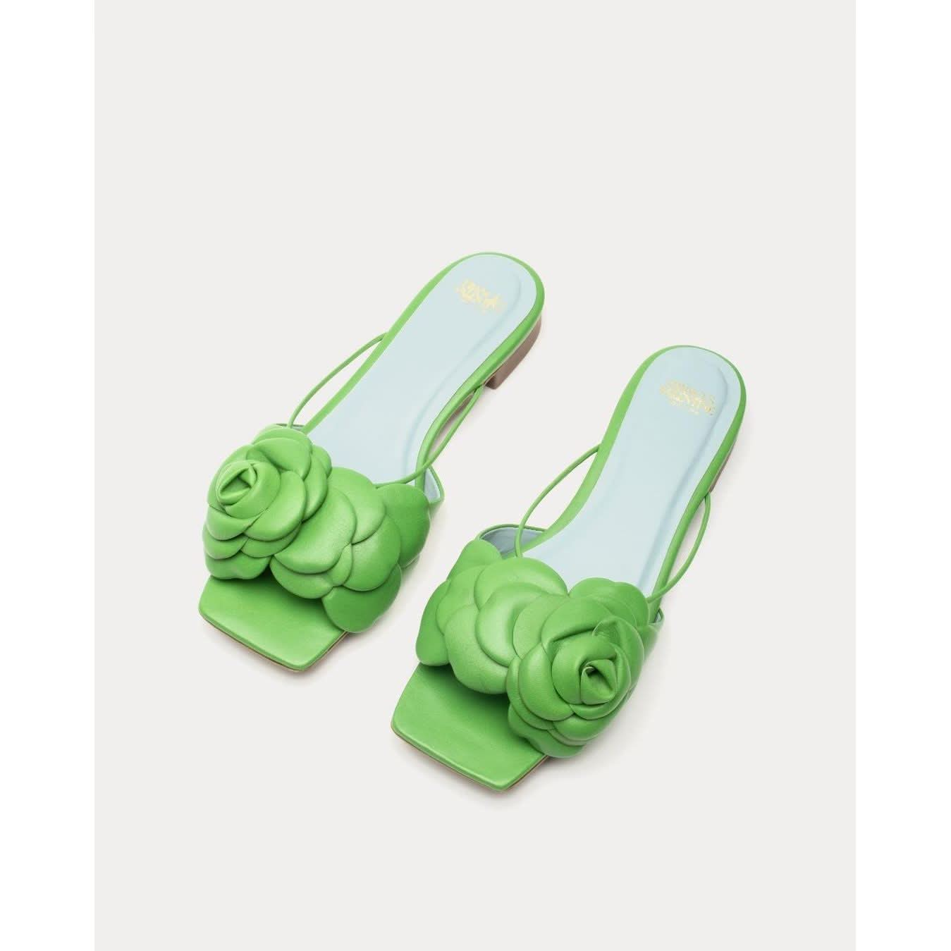 Green Flower Sanadal | Gardenia Flower Sandal | Primm's