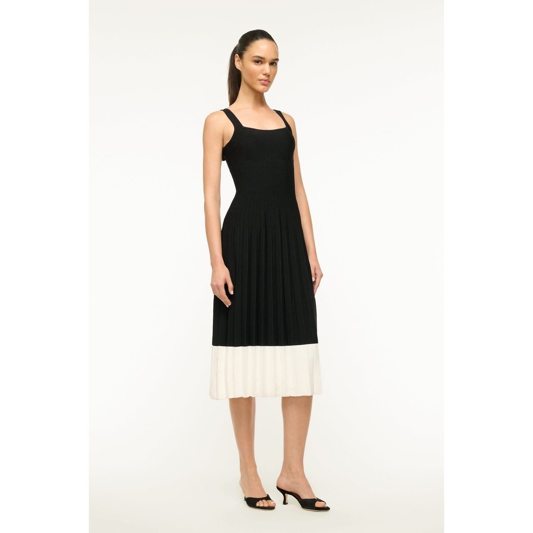 Staud Wells Ellison Dress Black Ivory