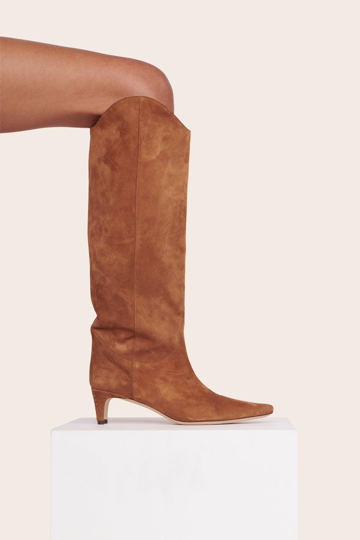 Staud Western Wally Boot Tan Suede - Primm's