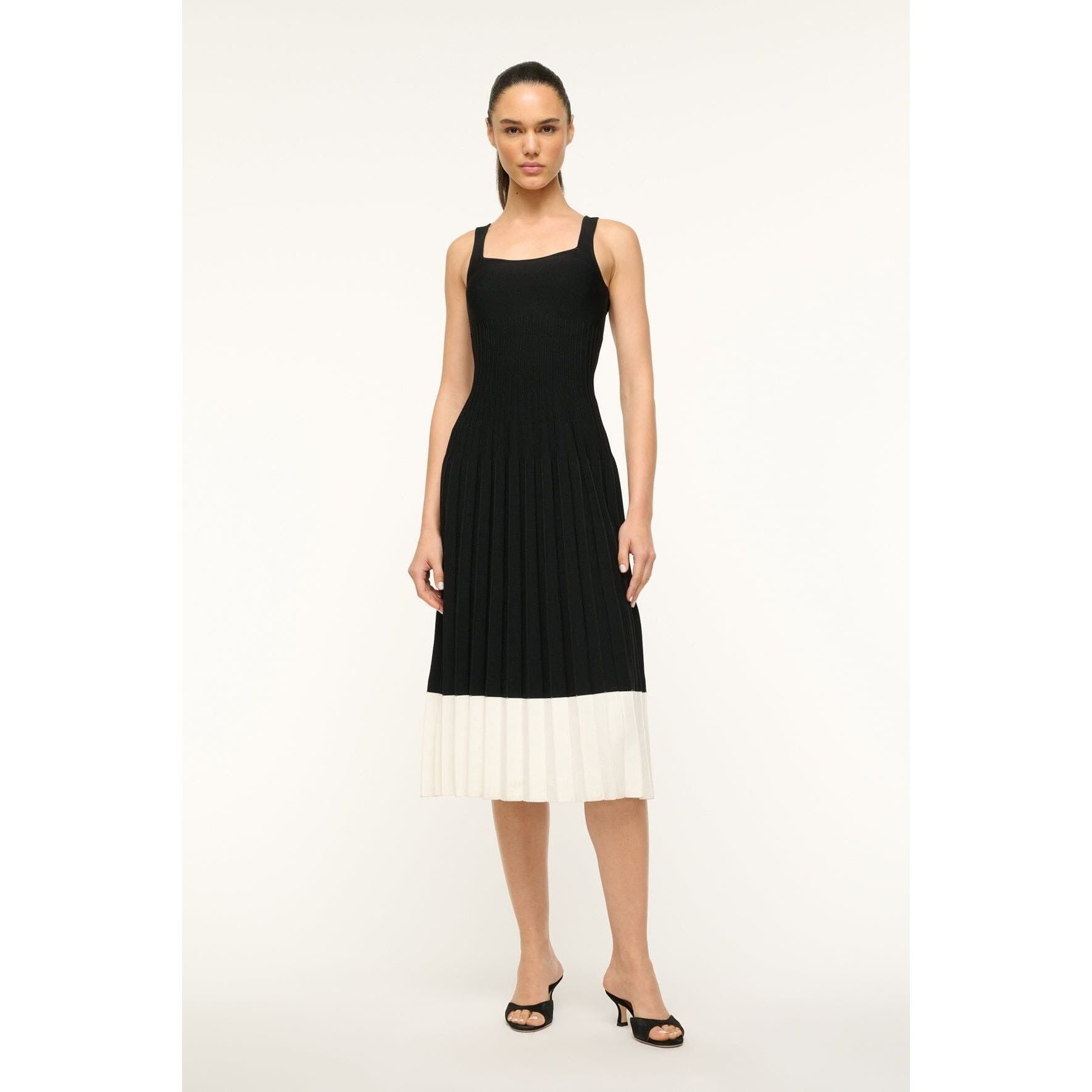 Staud Wells Ellison Dress Black Ivory