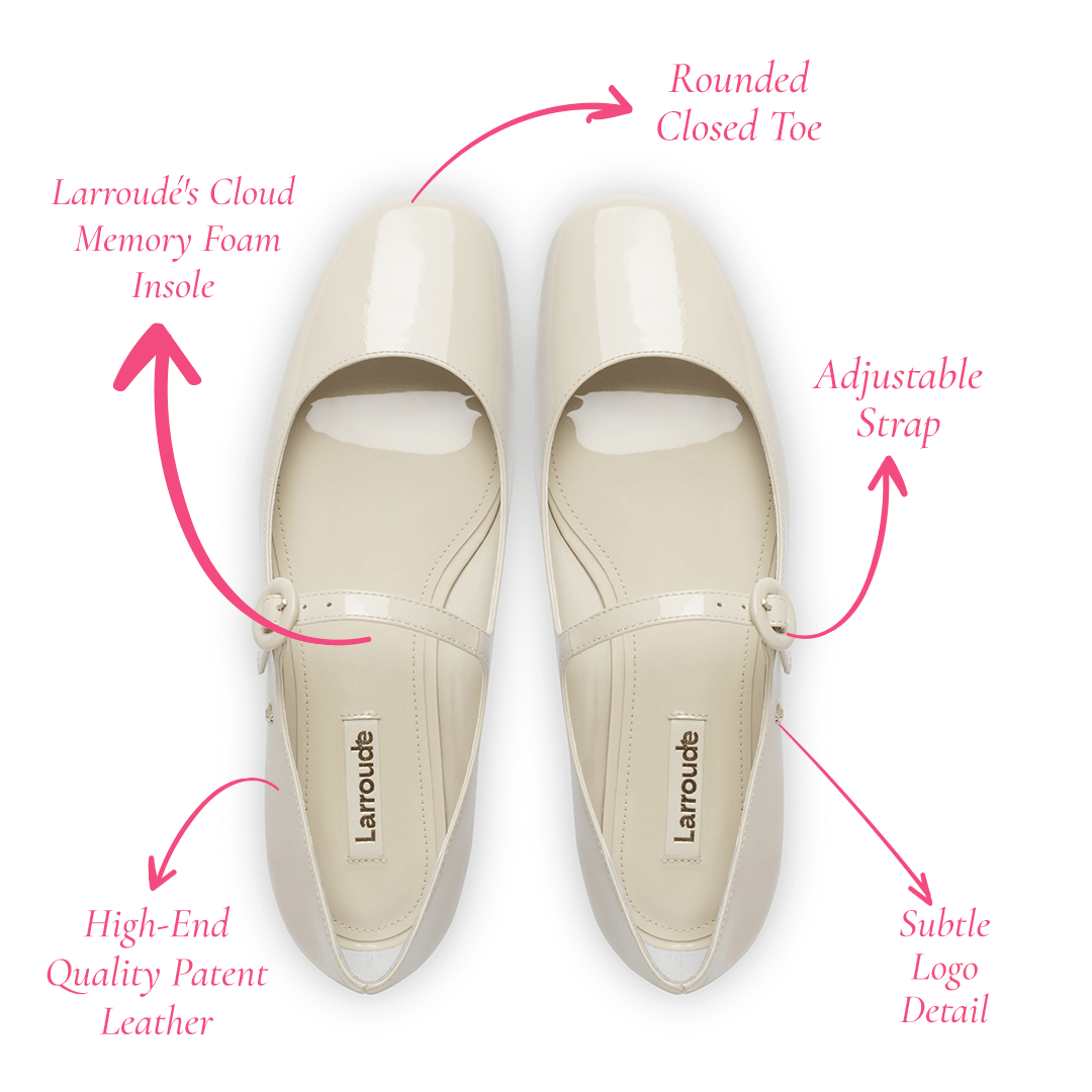 Blair Ballet Flat In Ivory Patent Leather - Primm's