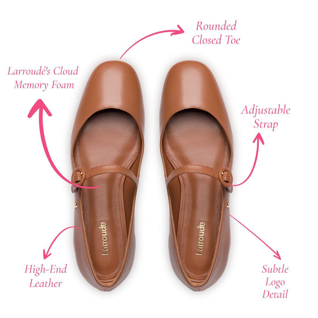 Blair Ballet Flat In Caramel Leather - Primm's