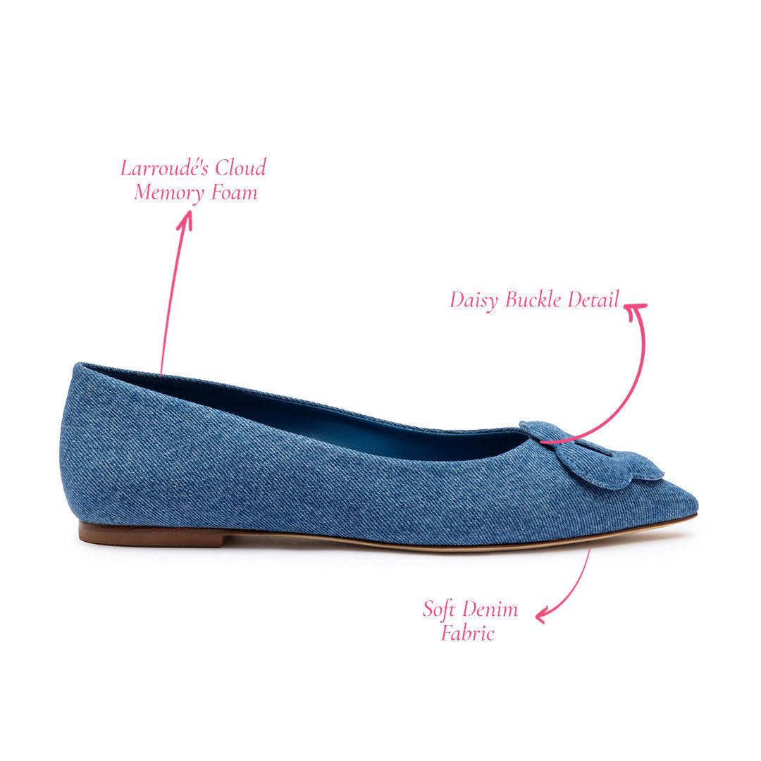 Flora Ballet Flat In Blue Denim - Primm's