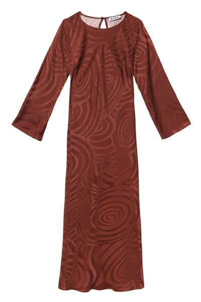 Rixo Alondra Dress Whirlpool Jacquard Merlot - Primm's