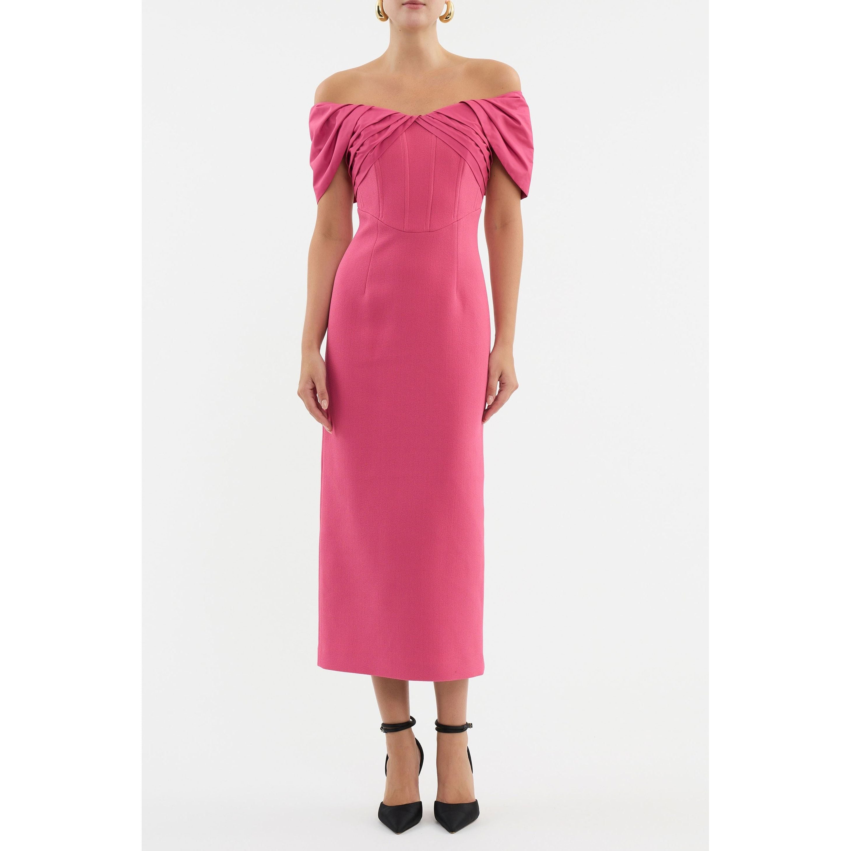 Rebecca Vallance Anais Off Shoulder Midi Dress