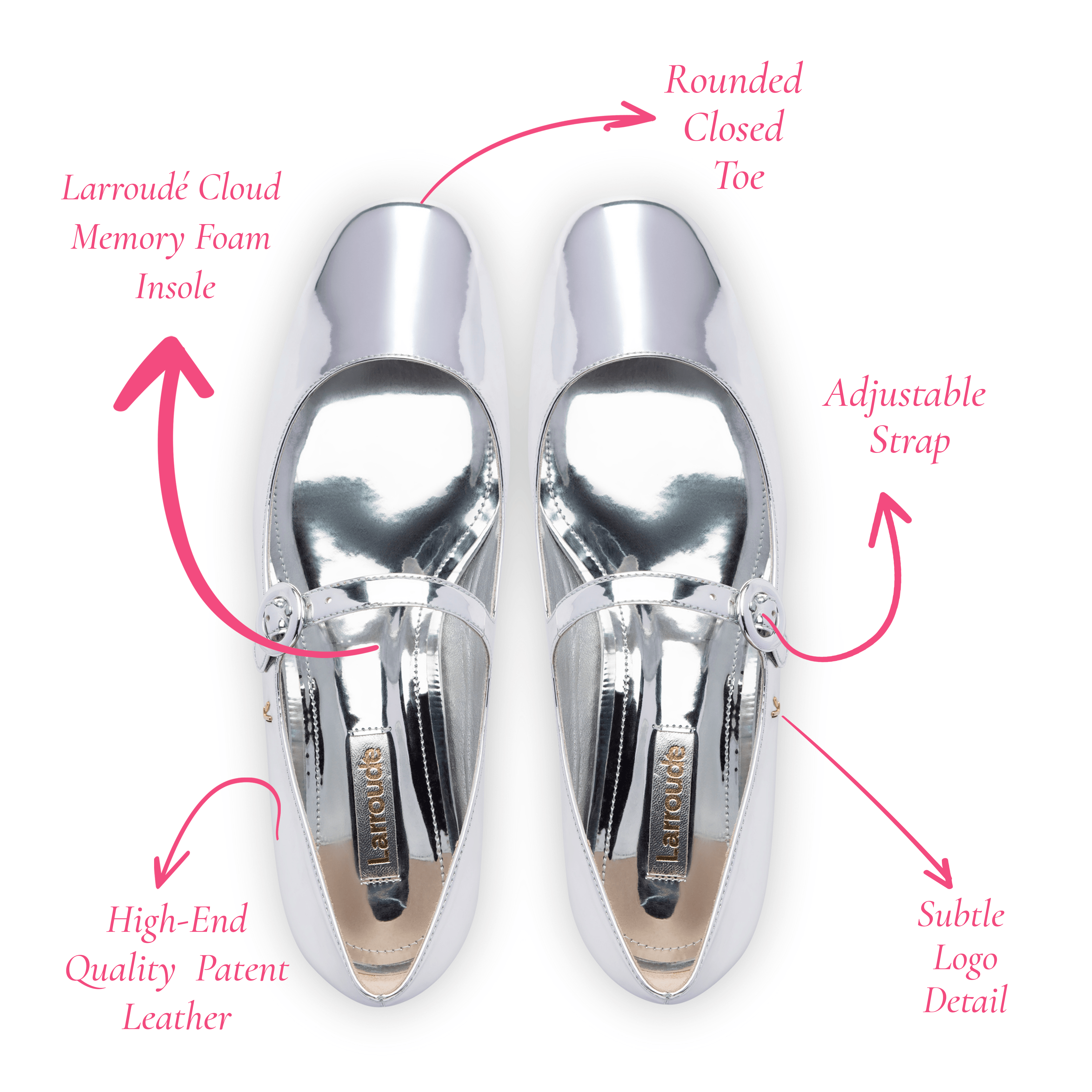 Blair Ballet Flat In Silver Specchio - Primm's