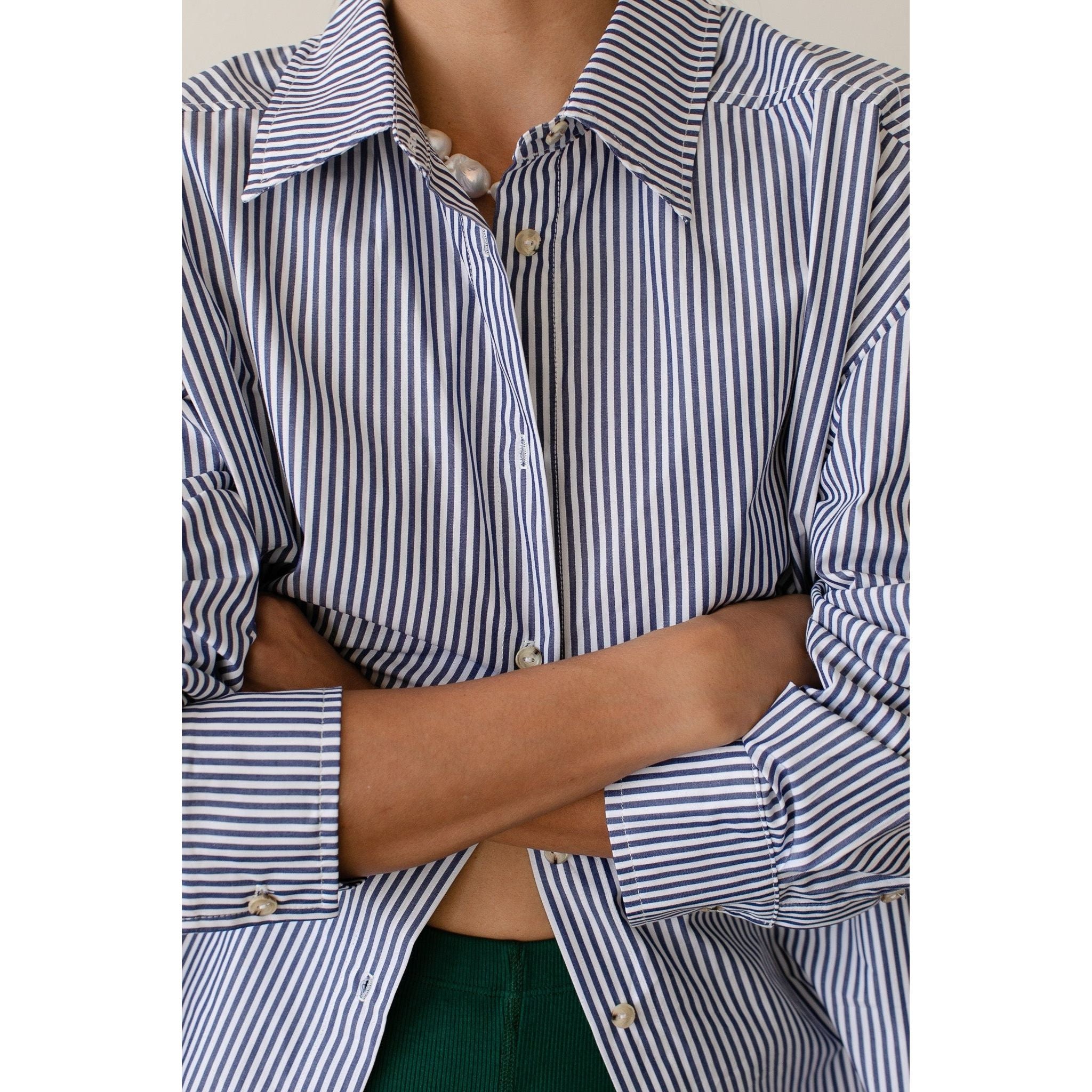 Donni The Pop Button Up Stripe