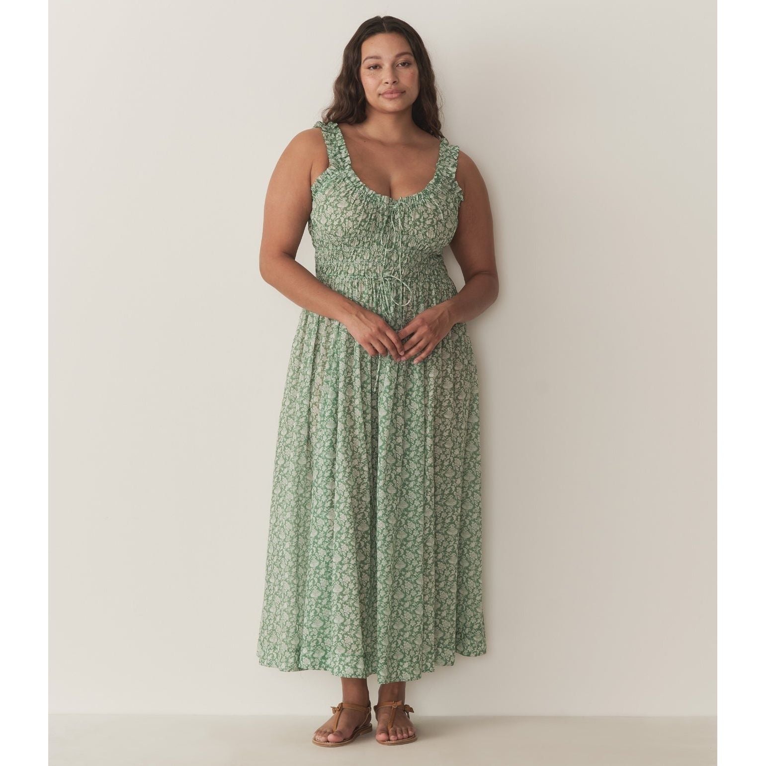 Doen Emmaretta Dress Peridot Tea Floral