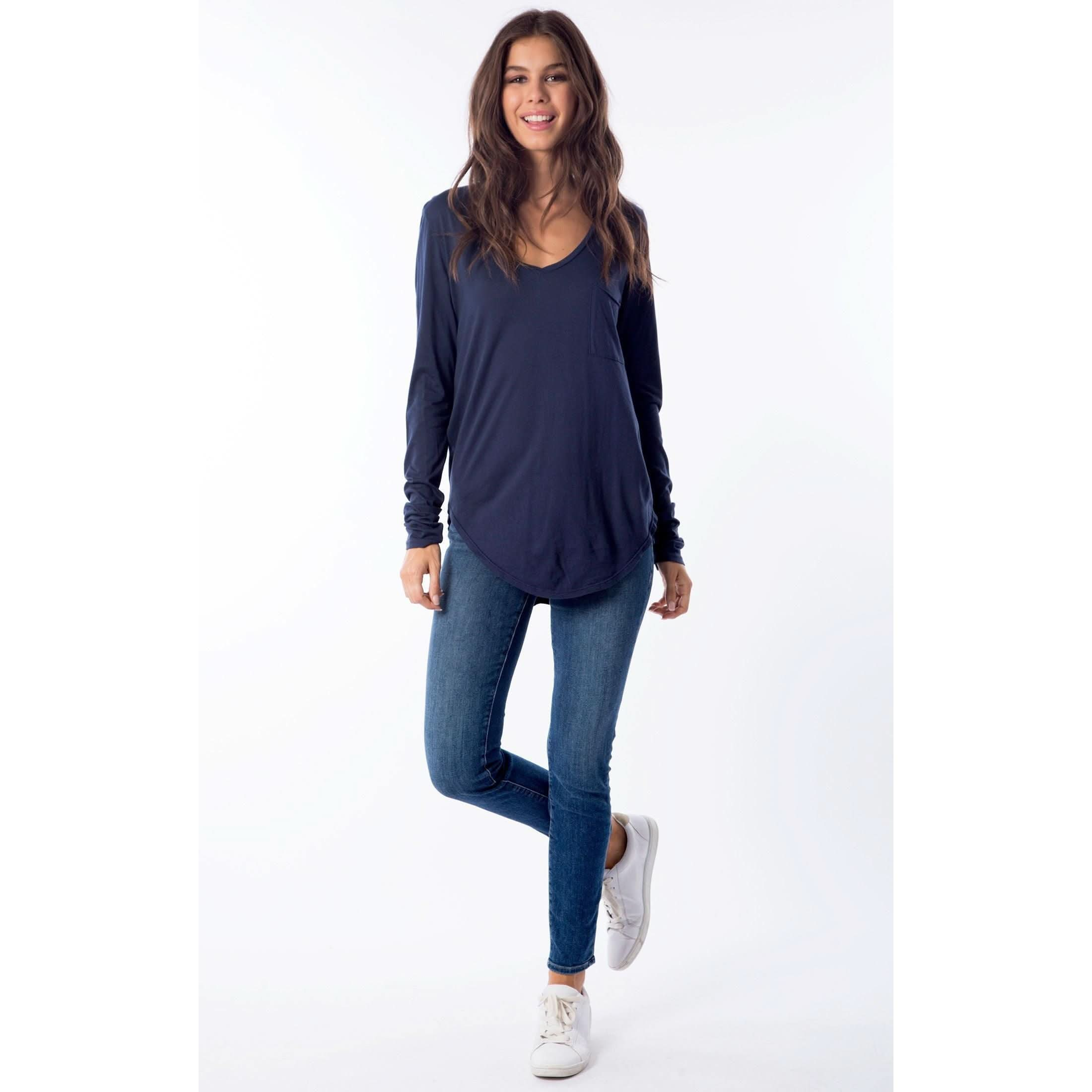 Sol Angeles Essential Long Sleeve Torque Tee Indigo - Primm's