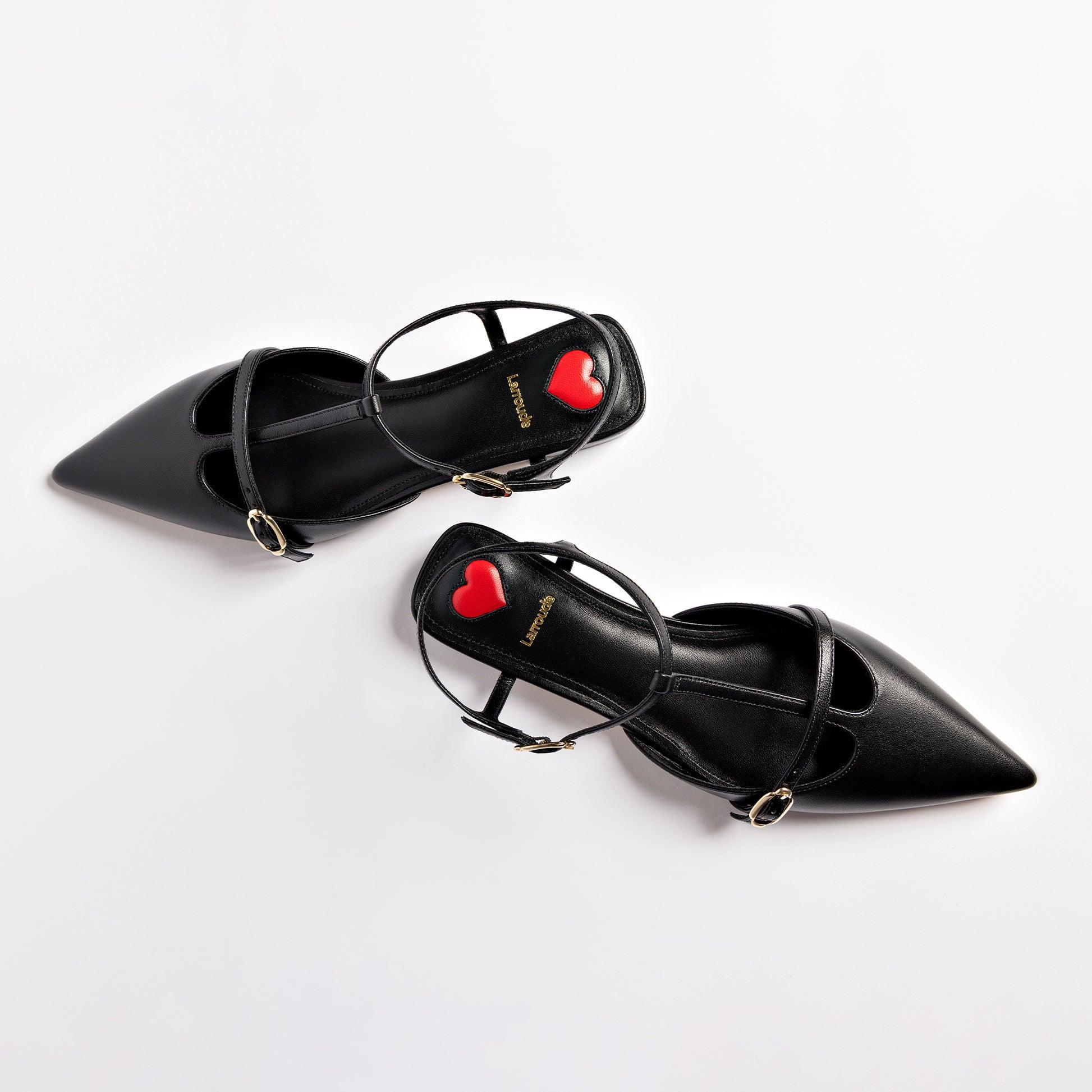 Grace Flat In Black Leather - Primm's