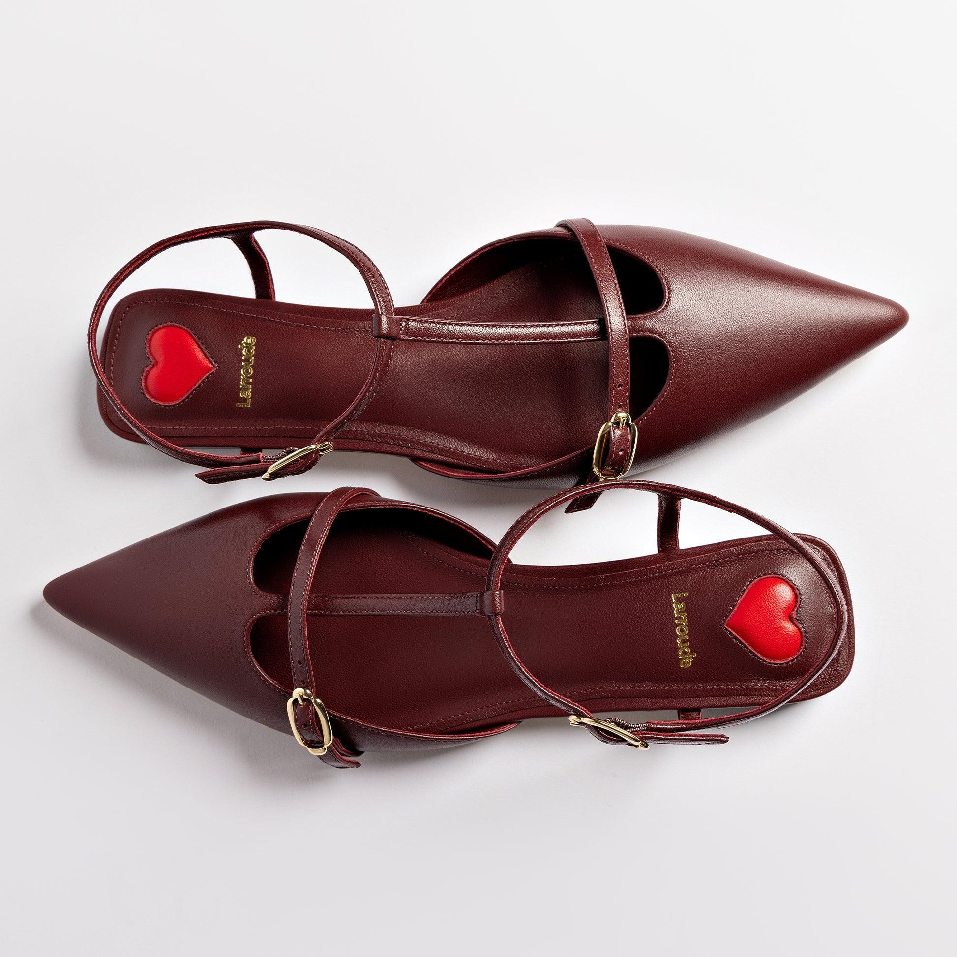 Grace Flat In Burgundy Leather - Primm's