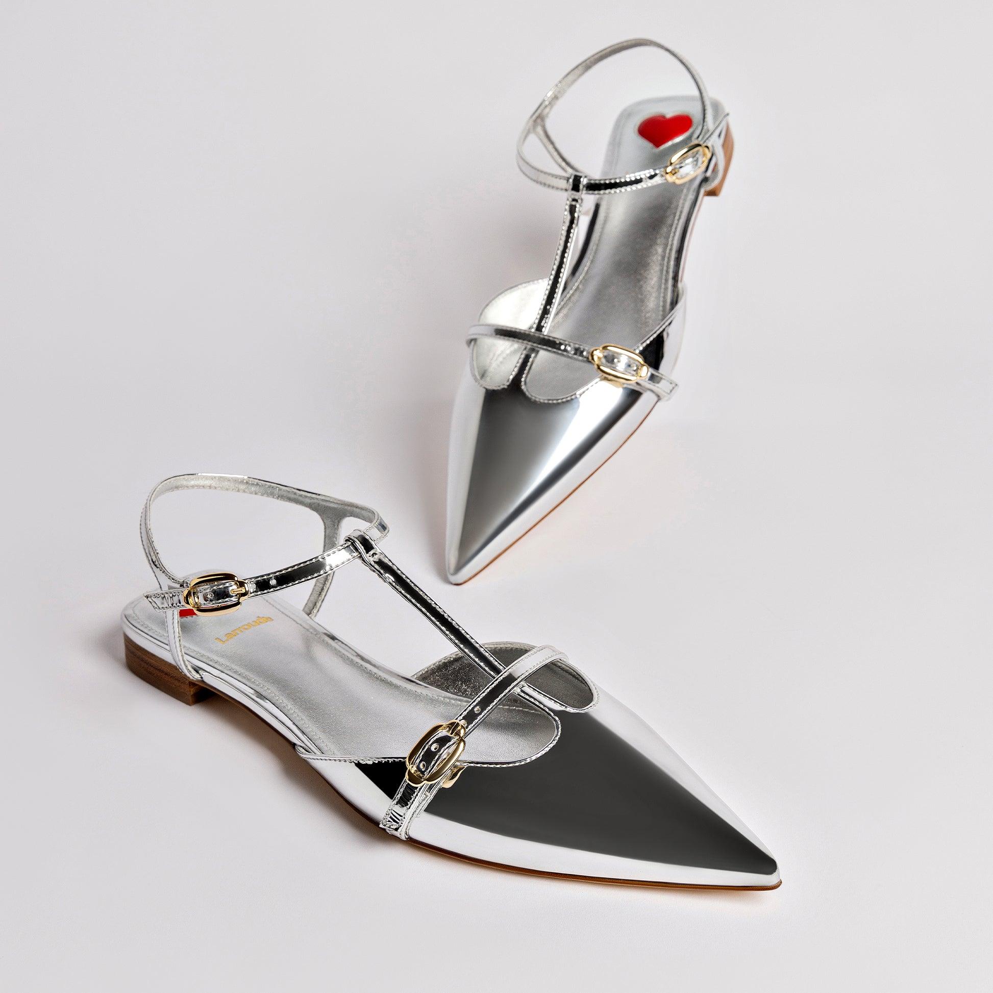 Grace Flat In Silver Specchio - Primm's