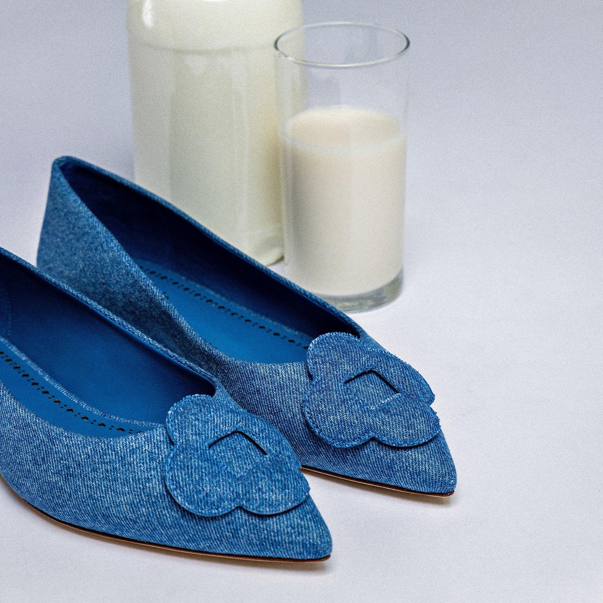 Flora Ballet Flat In Blue Denim - Primm's