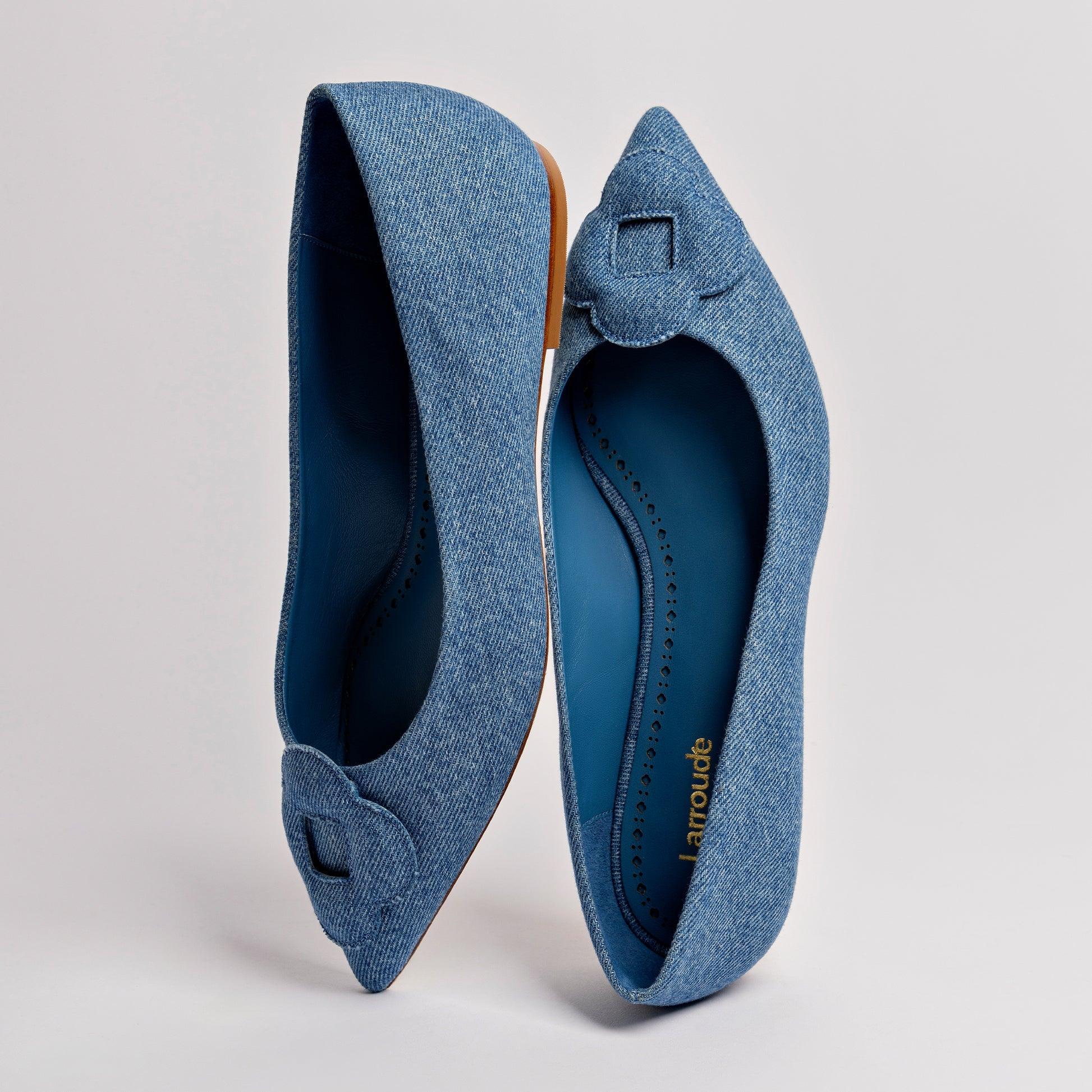 Flora Ballet Flat In Blue Denim - Primm's