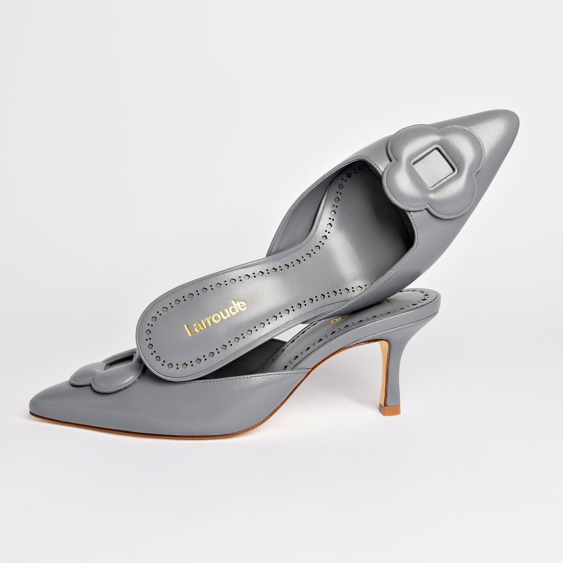 Flora Pump In Titanium Leather - Primm's