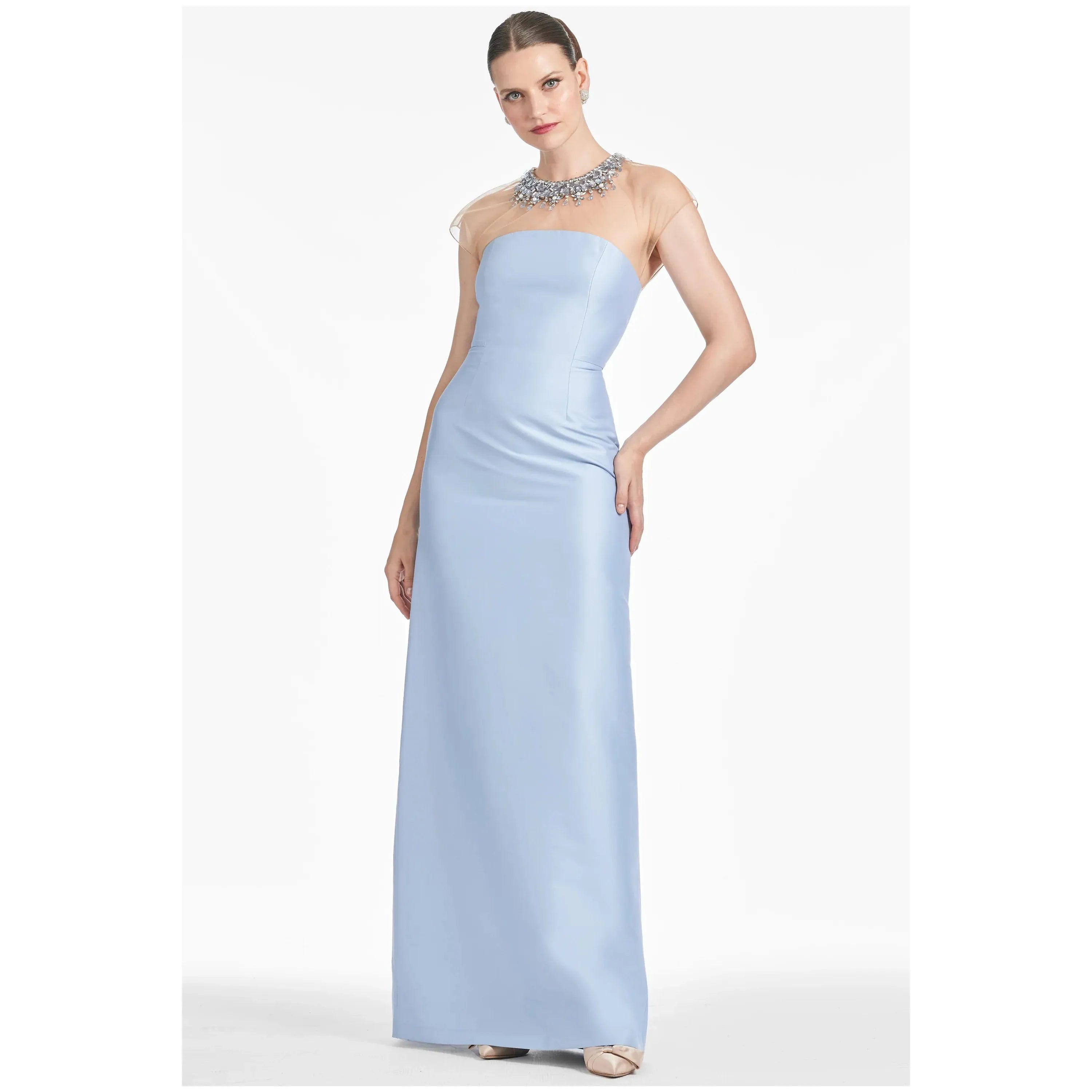 Sachin & Babi Irina Gown in Glacial Blue