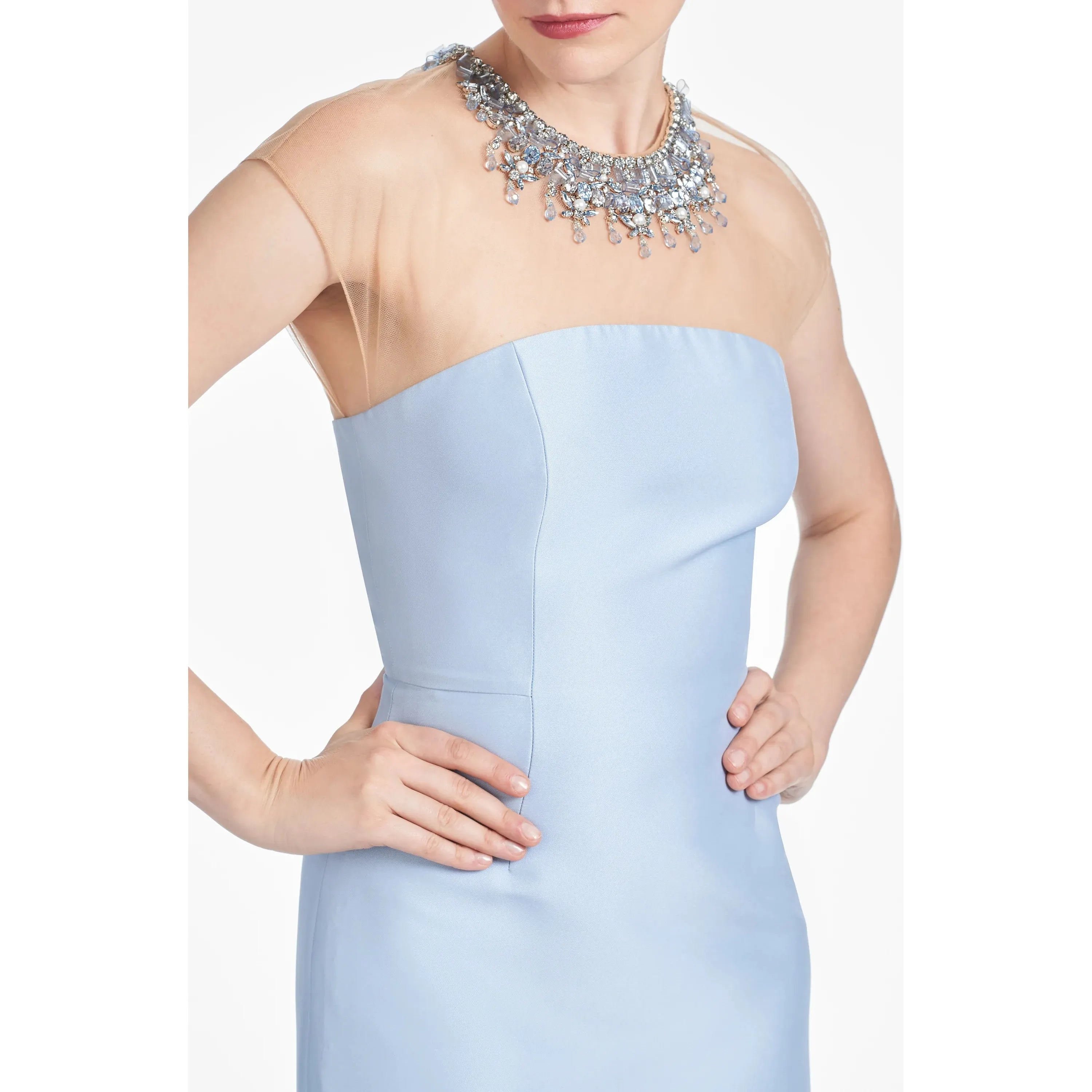 Sachin & Babi Irina Gown in Glacial Blue