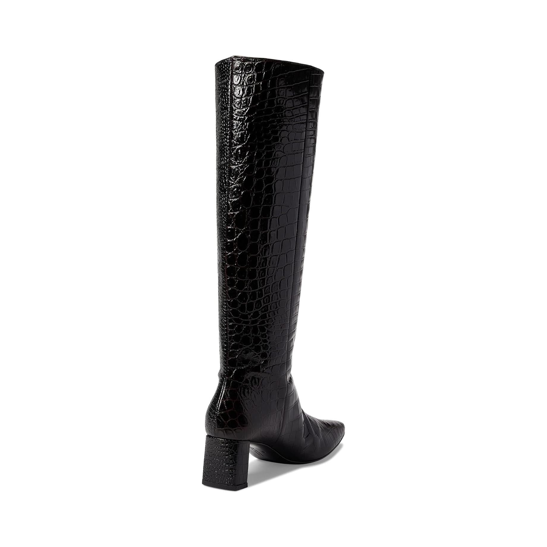 Freda Salvador Phoenix Boot in Black Embossed Croc