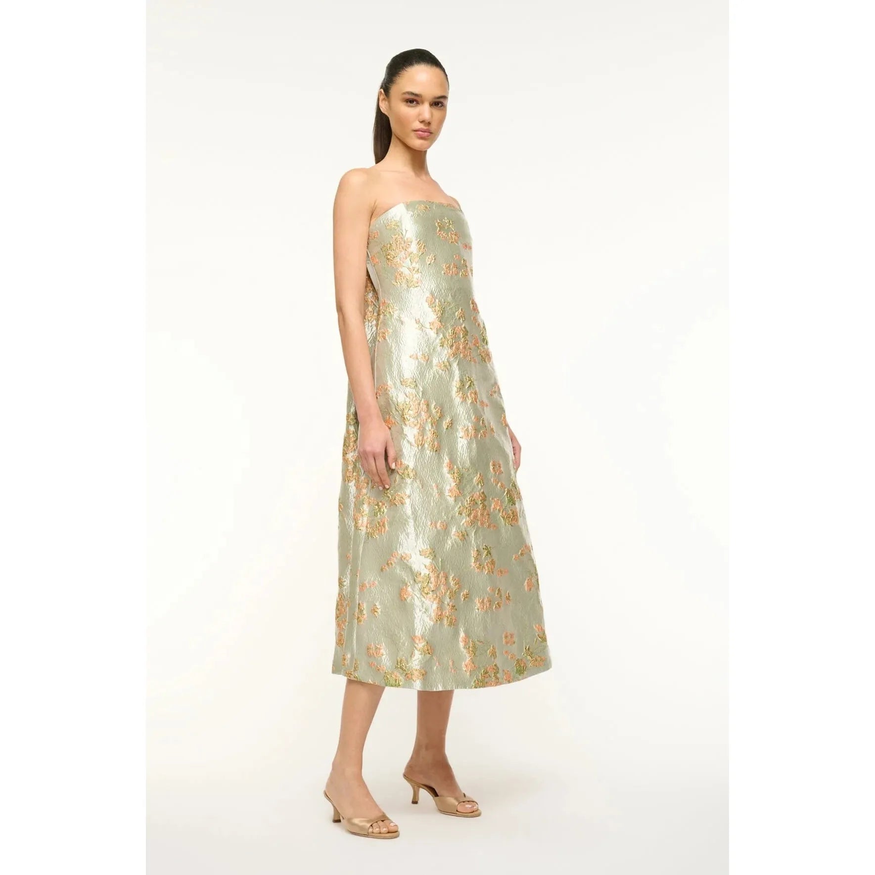 Staud Kennedy Dress in Metallic Bloom