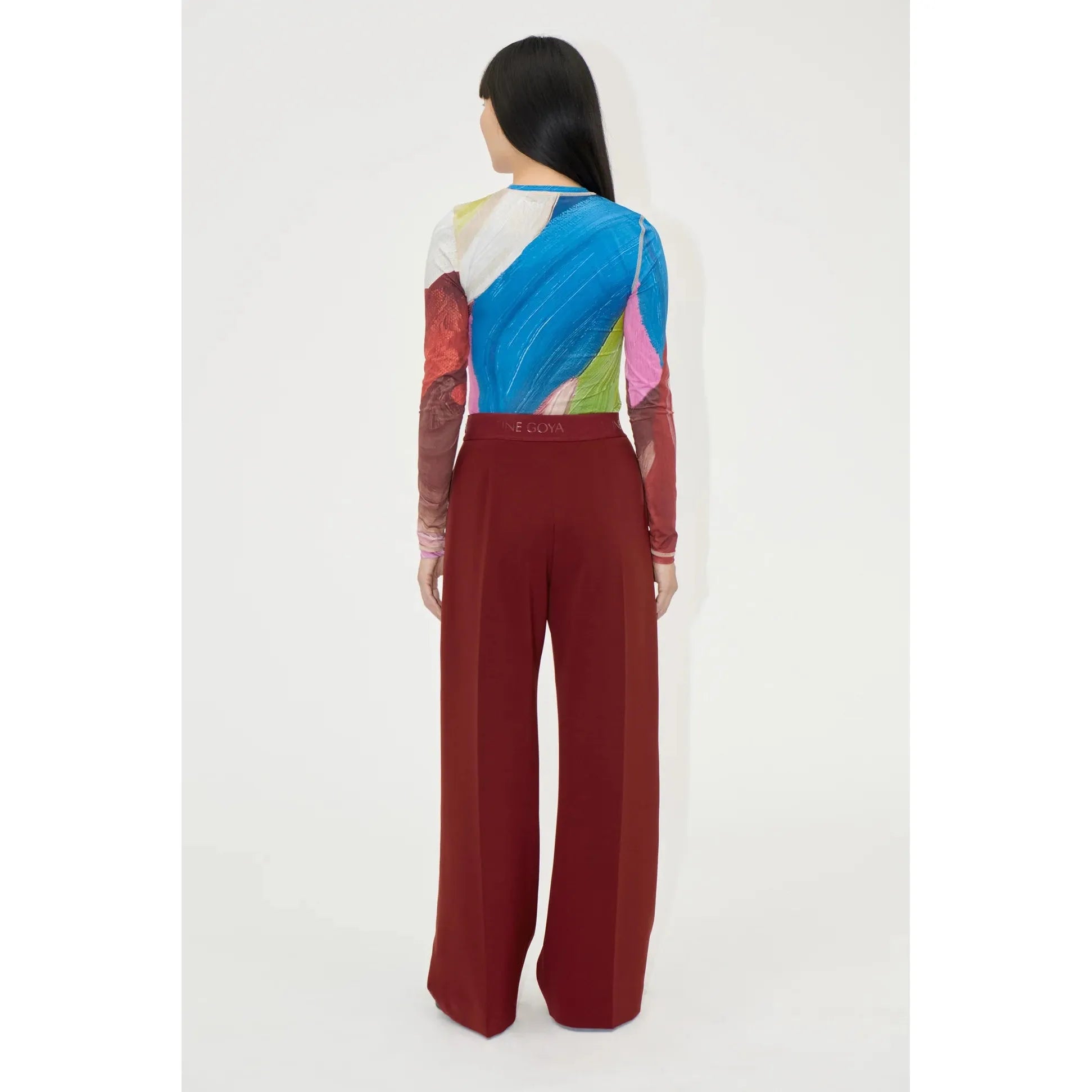 Stine Goya Wide Leg Long Pants in Bordeaux