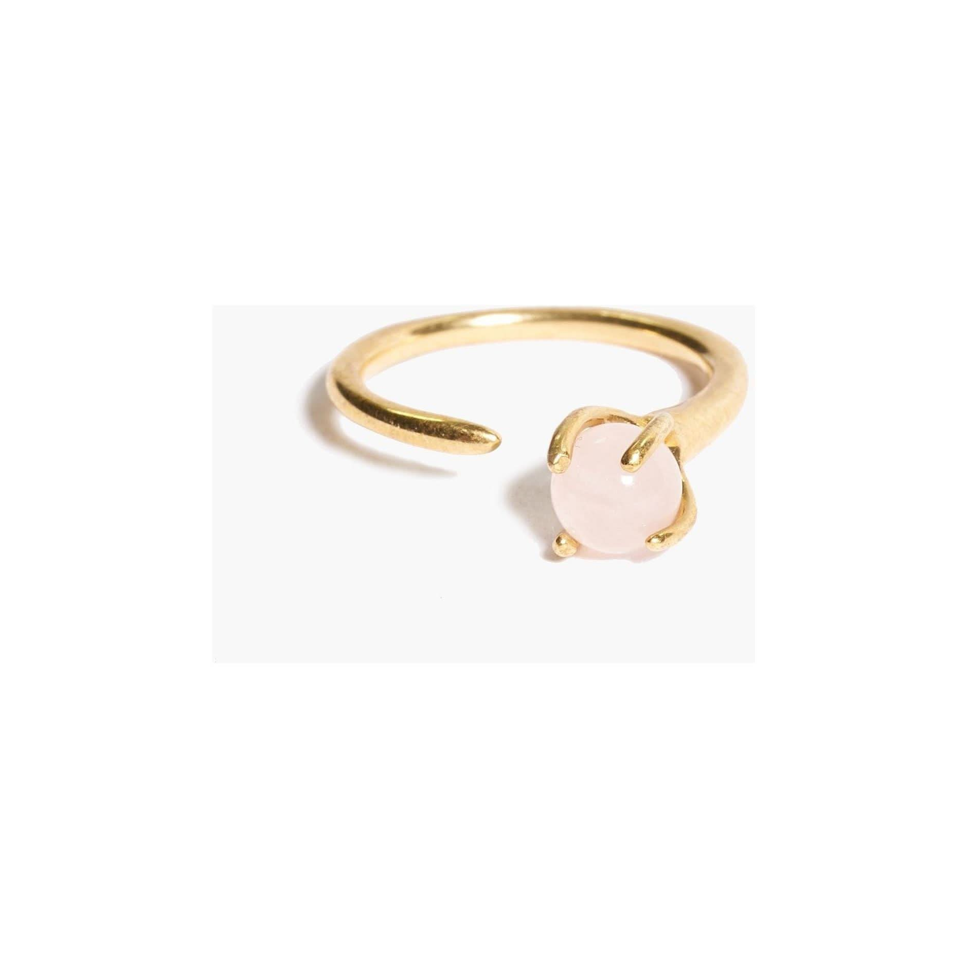 Odette Klint Ring in Brass with Rose Quartz - Primm's