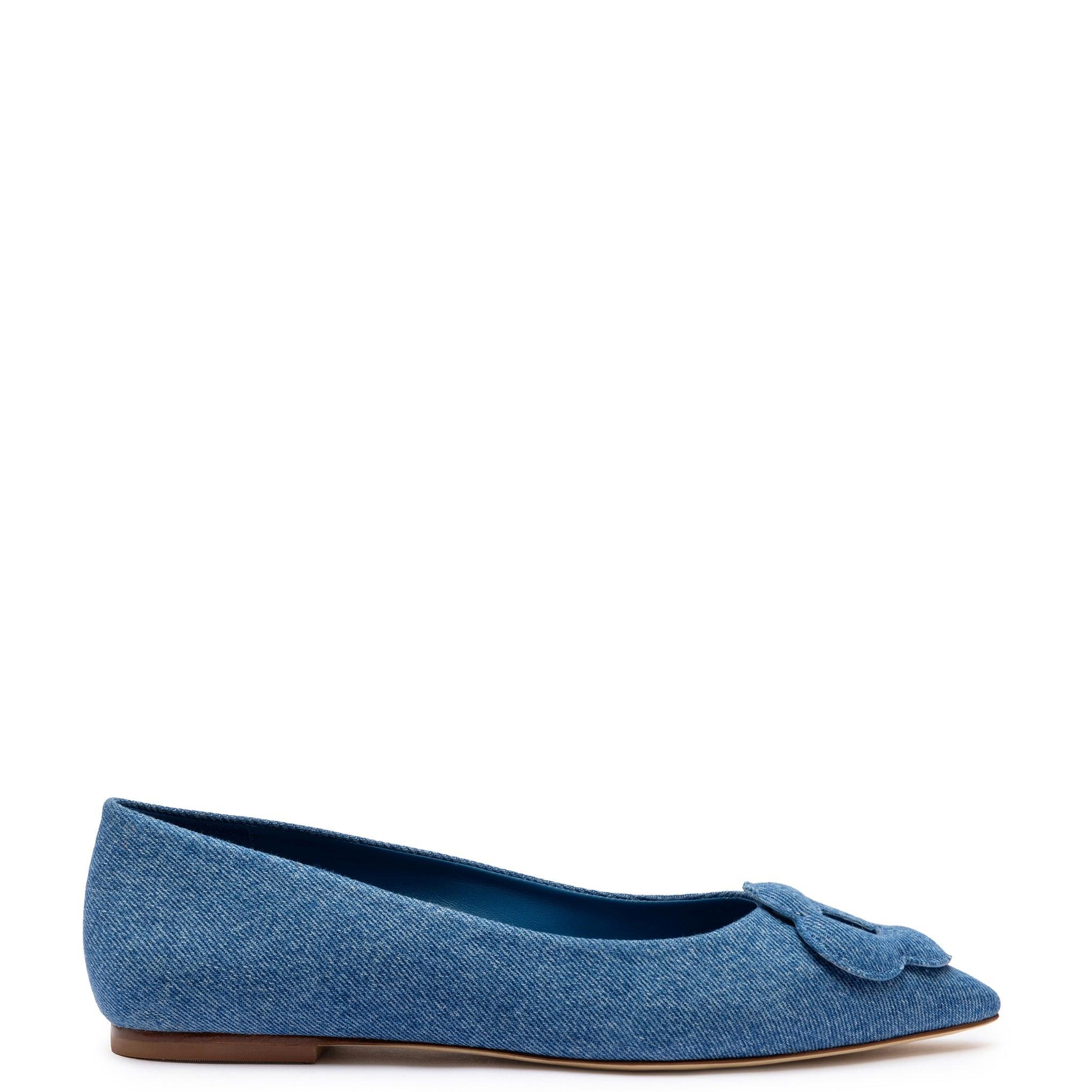 Flora Ballet Flat In Blue Denim - Primm's