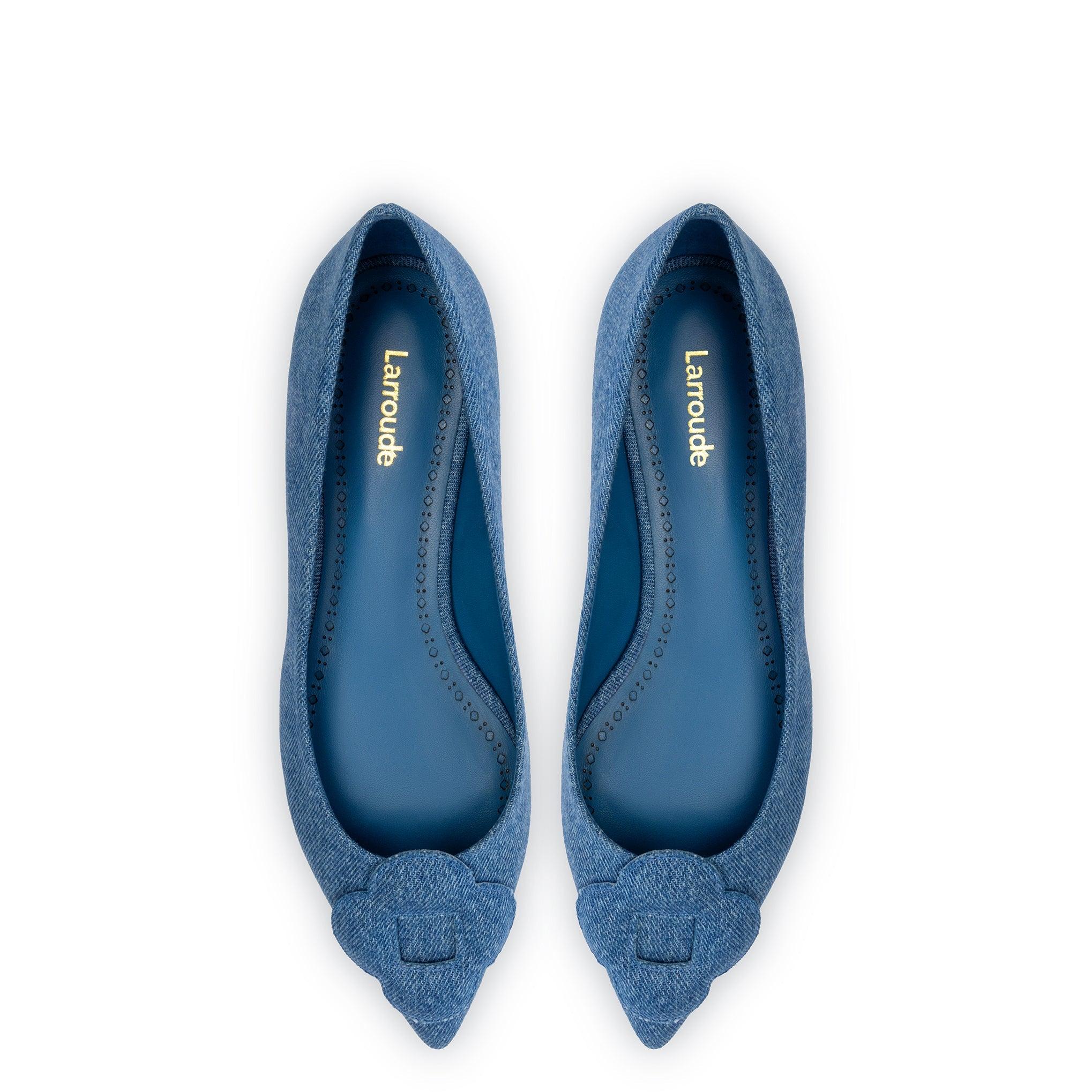 Flora Ballet Flat In Blue Denim - Primm's