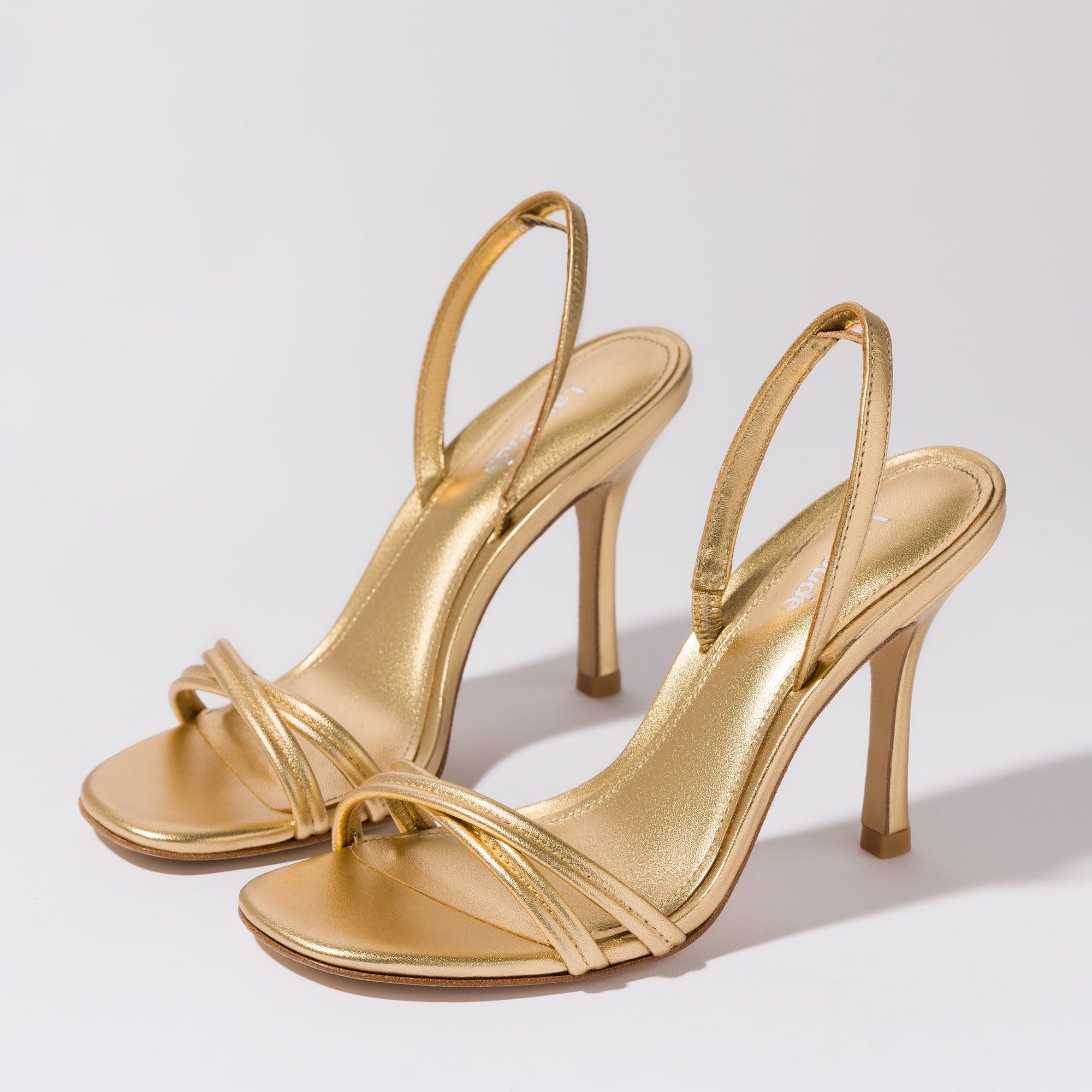 Annie Sandal In Gold Metallic Leather - Primm's