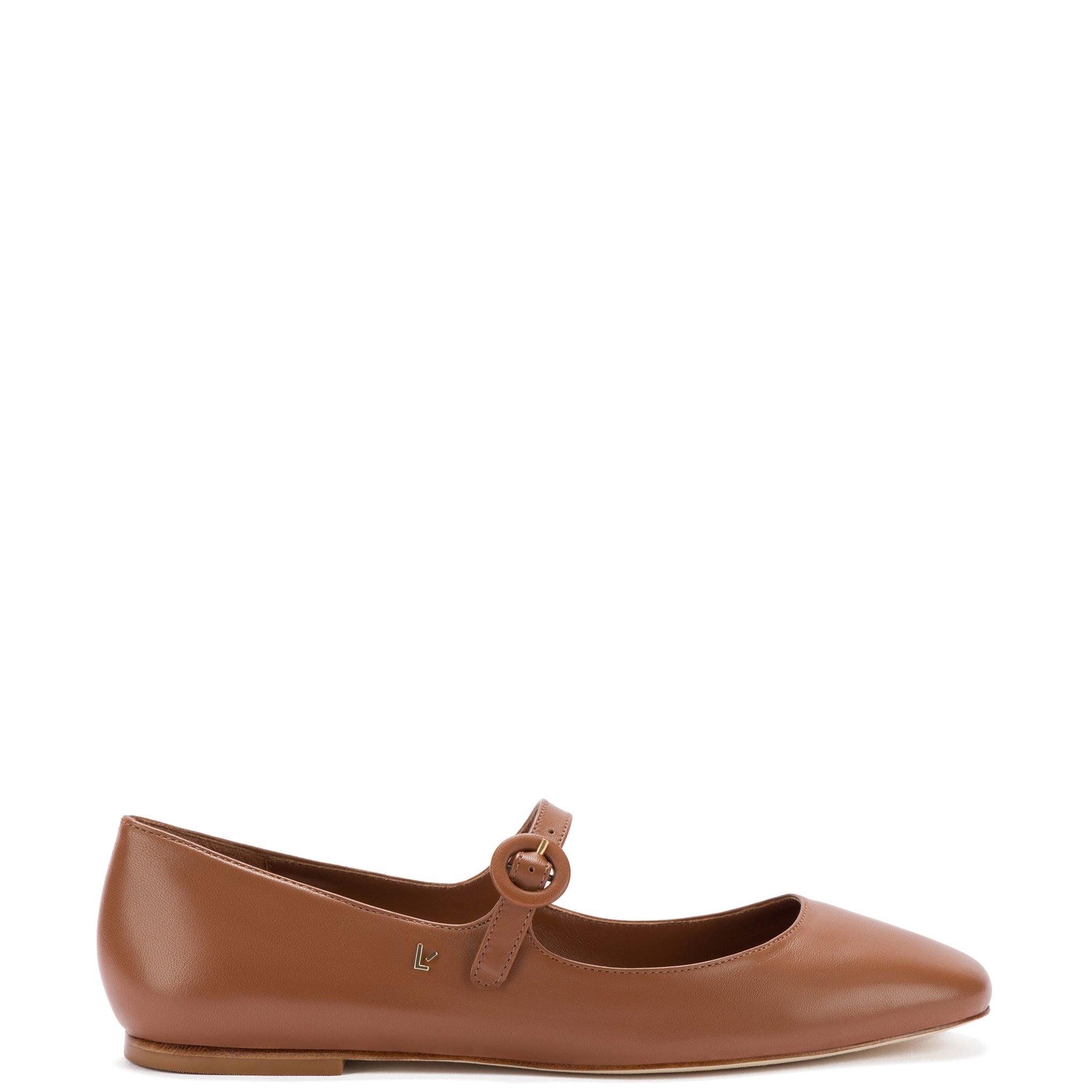 Blair Ballet Flat In Caramel Leather - Primm's