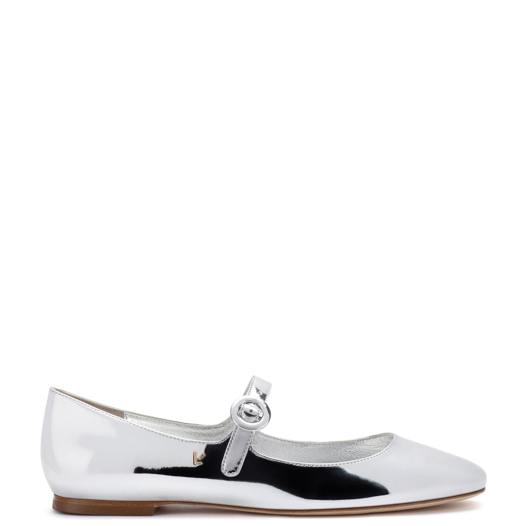 Blair Ballet Flat In Silver Specchio - Primm's