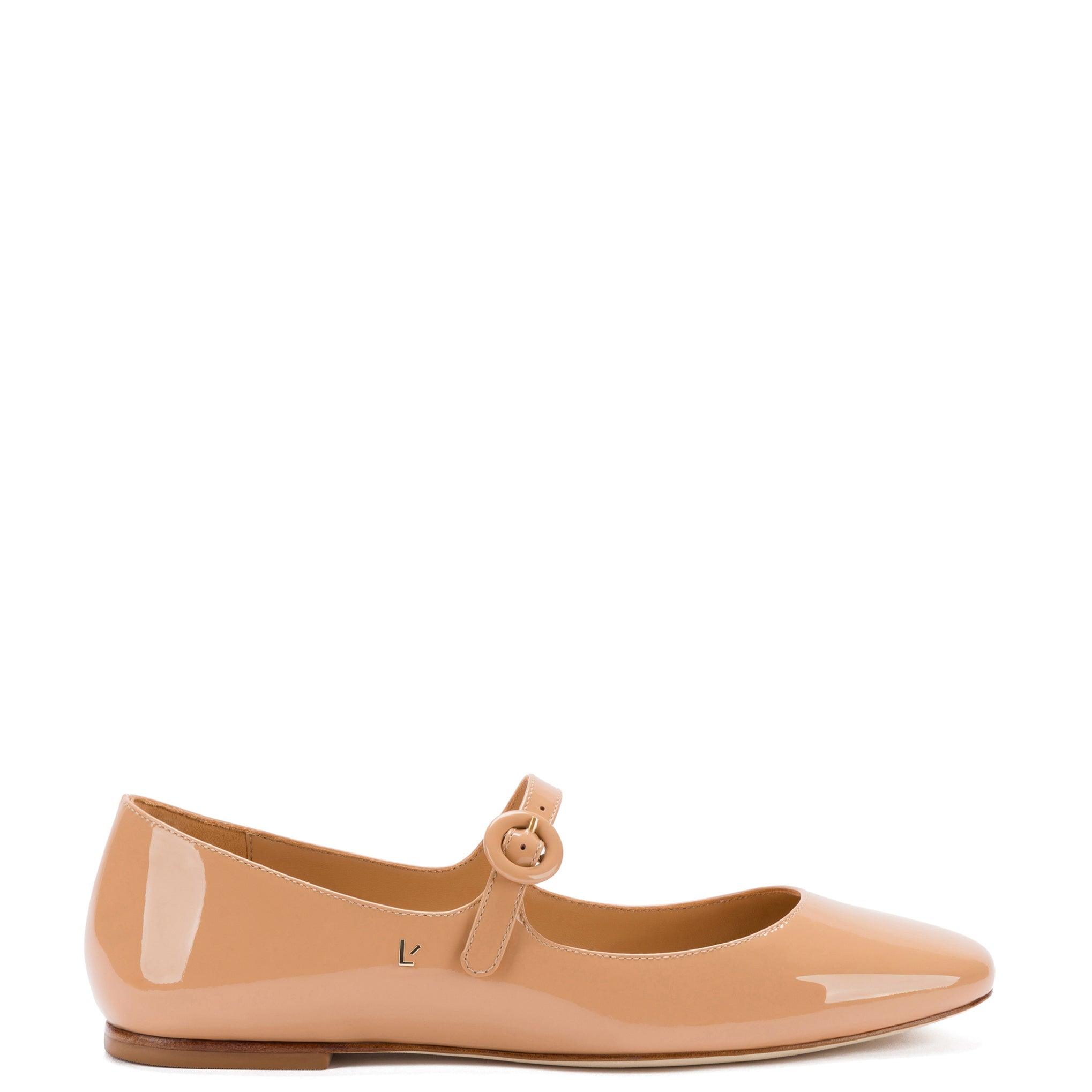 Blair Ballet Flat In Tan Patent Leather - Primm's